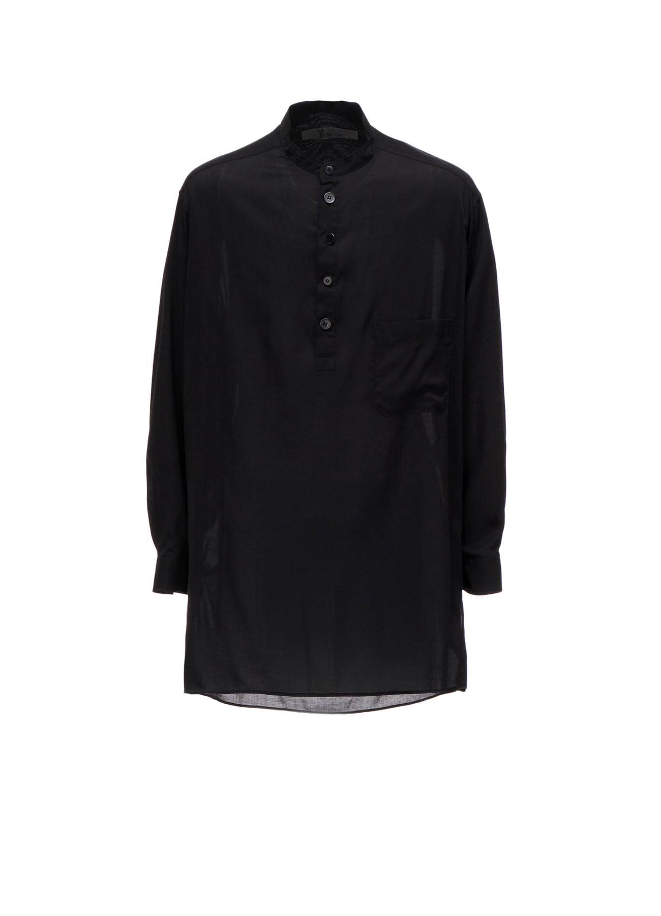 CELLULOSE LAWN STAND COLLAR SHIRT