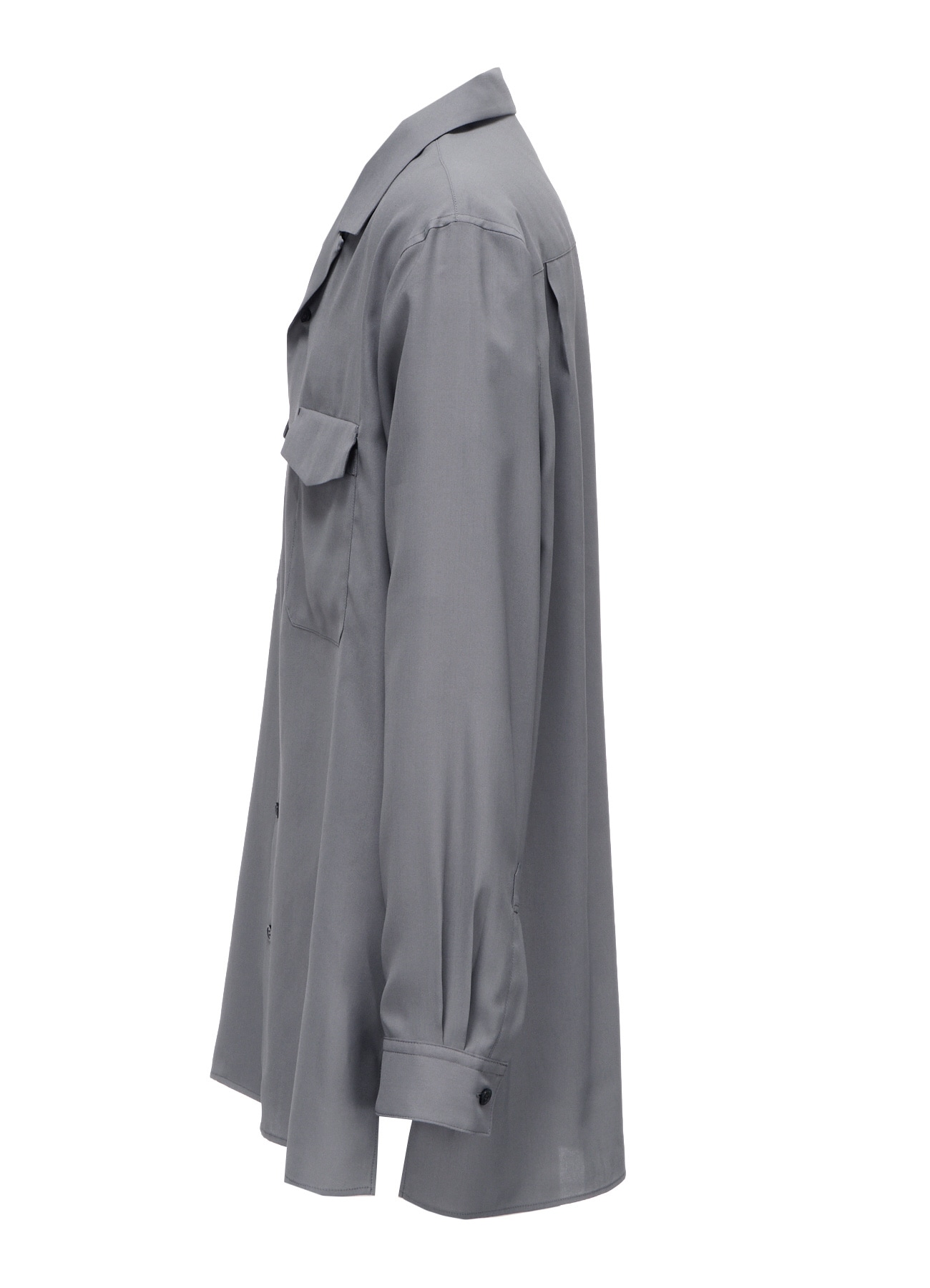 OPEN-COLLAR FLAP POCKET SHIRT