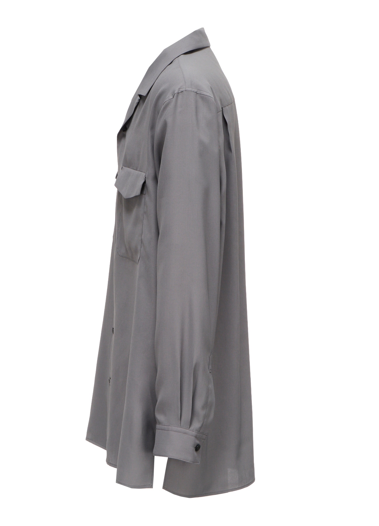 OPEN-COLLAR FLAP POCKET SHIRT
