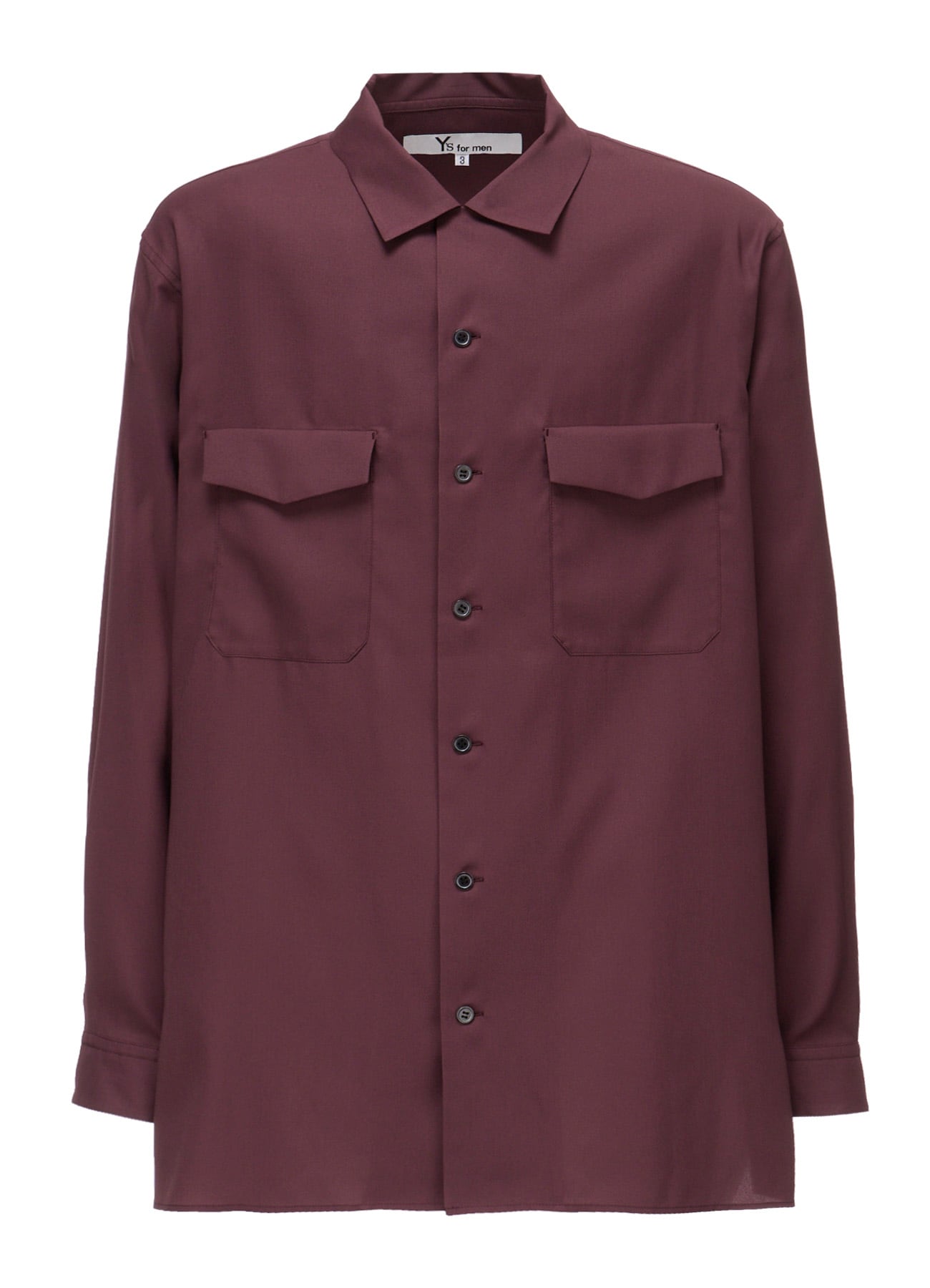 OPEN-COLLAR FLAP POCKET SHIRT(S BURGUNDY): Y's for men｜THE SHOP