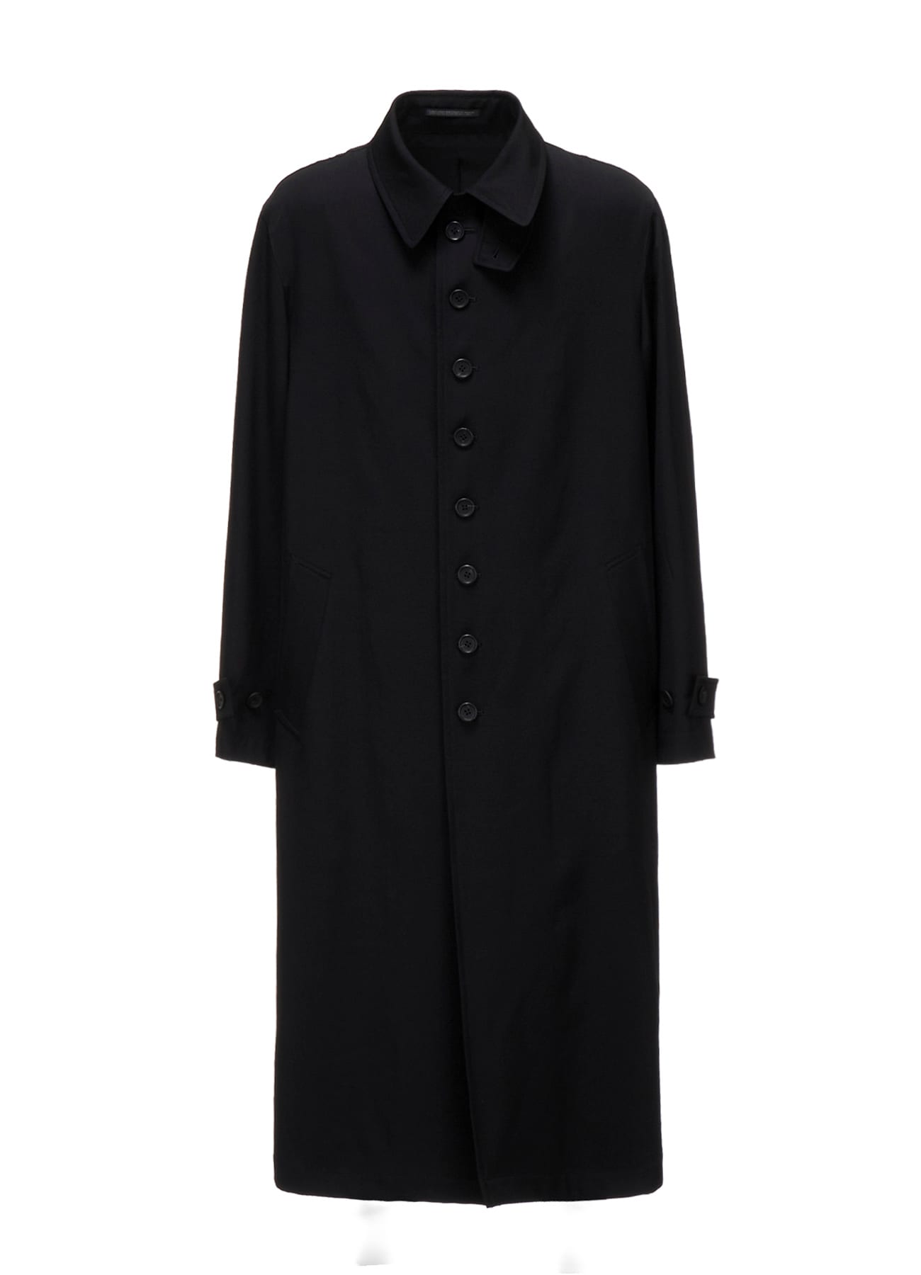 WOOL GABARDINE STAND COLLAR COAT