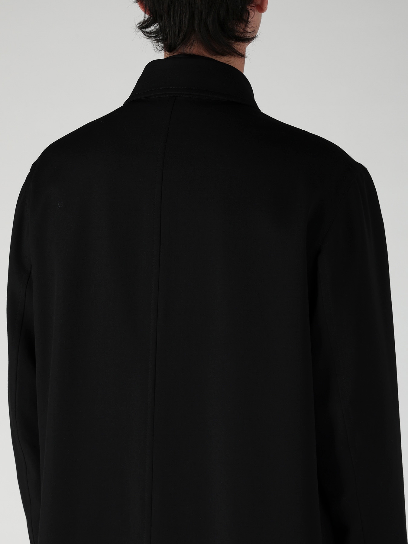 WOOL GABARDINE STAND COLLAR COAT