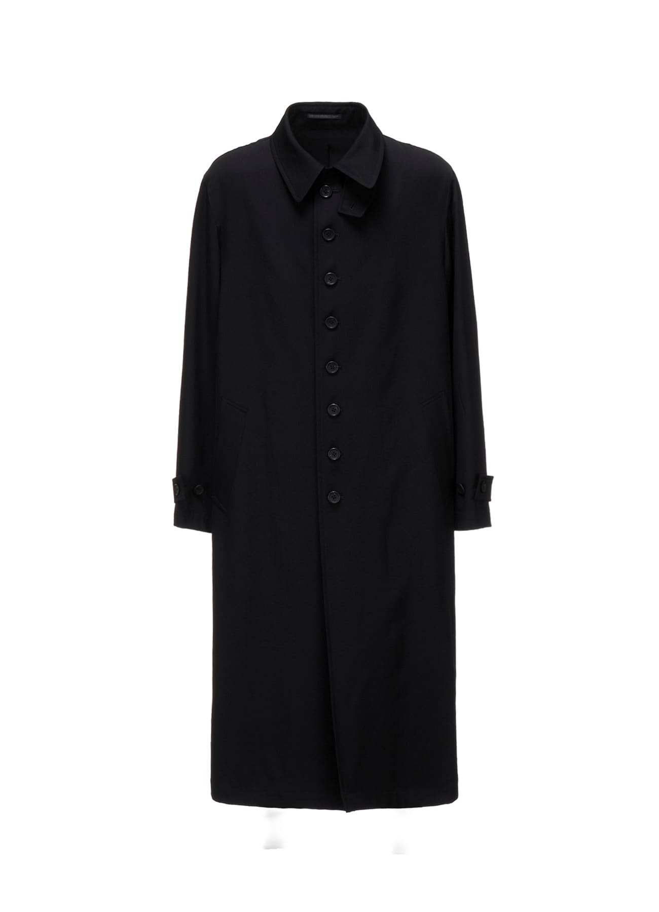 WOOL GABARDINE STAND COLLAR COAT