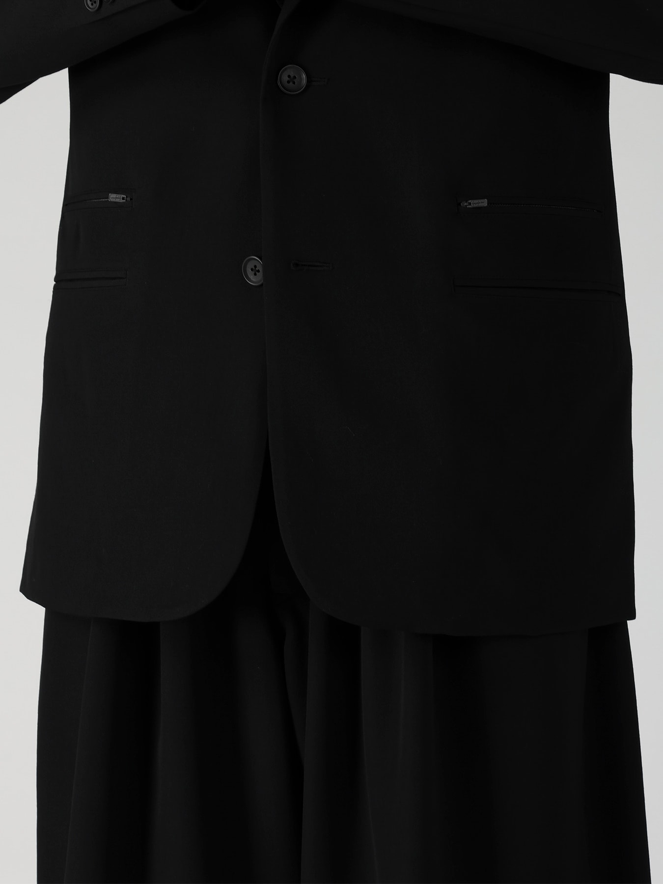 WOOL GABARDINE LEFT AND RIGHT CHANGE POCKET JACKET