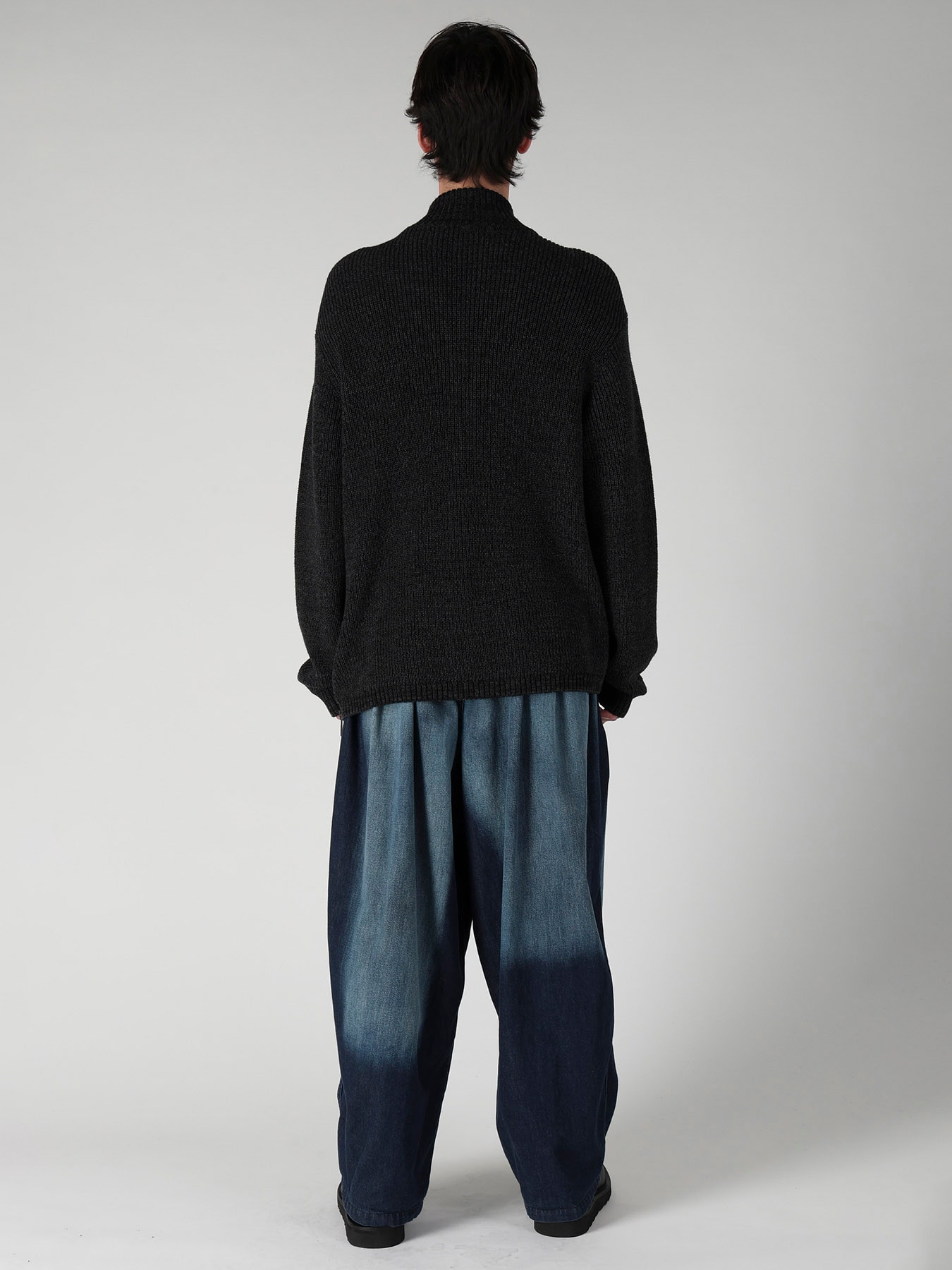 ZIP HIGH NECK KNIT CARDIGAN
