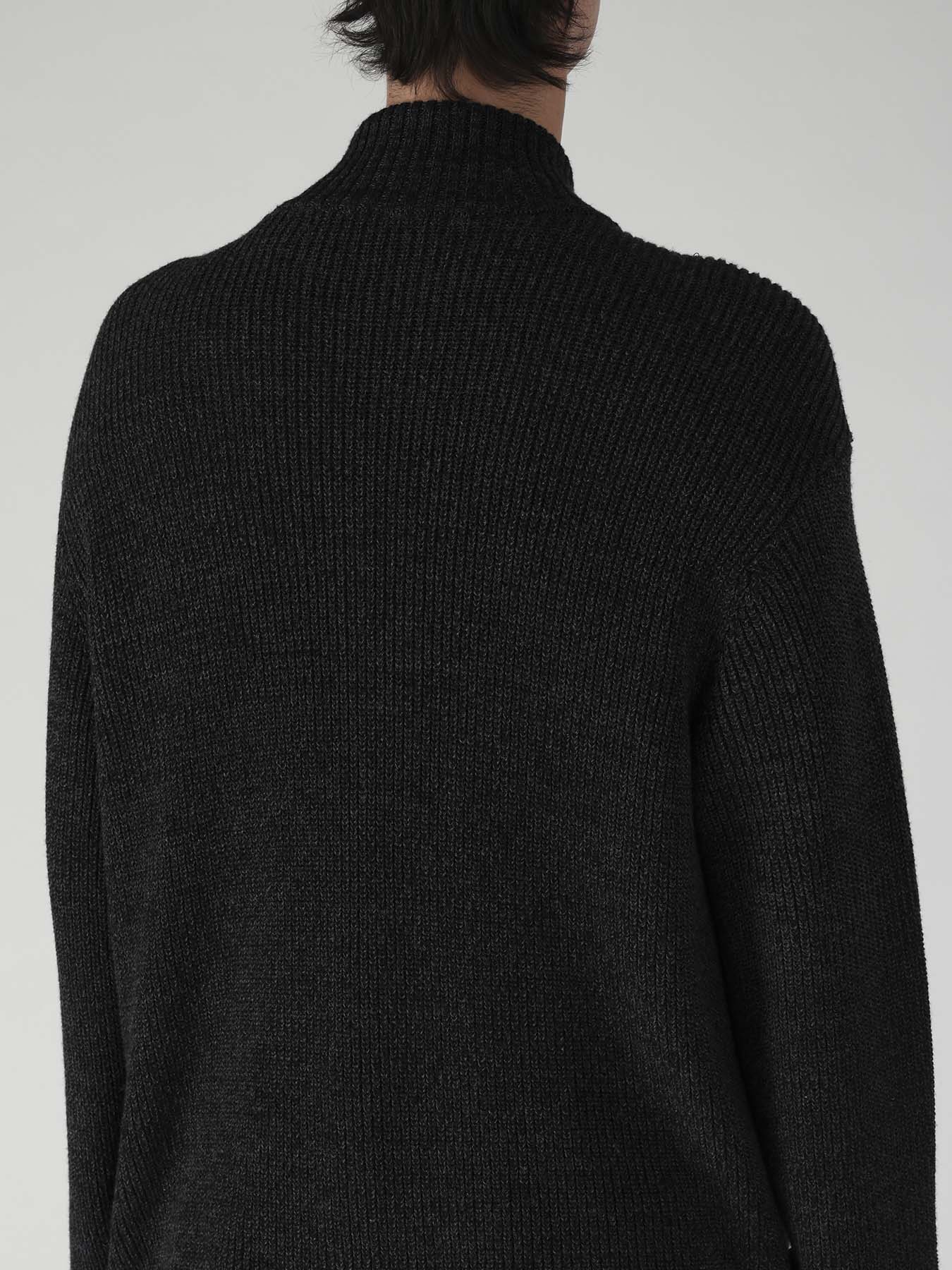 ZIP HIGH NECK KNIT CARDIGAN