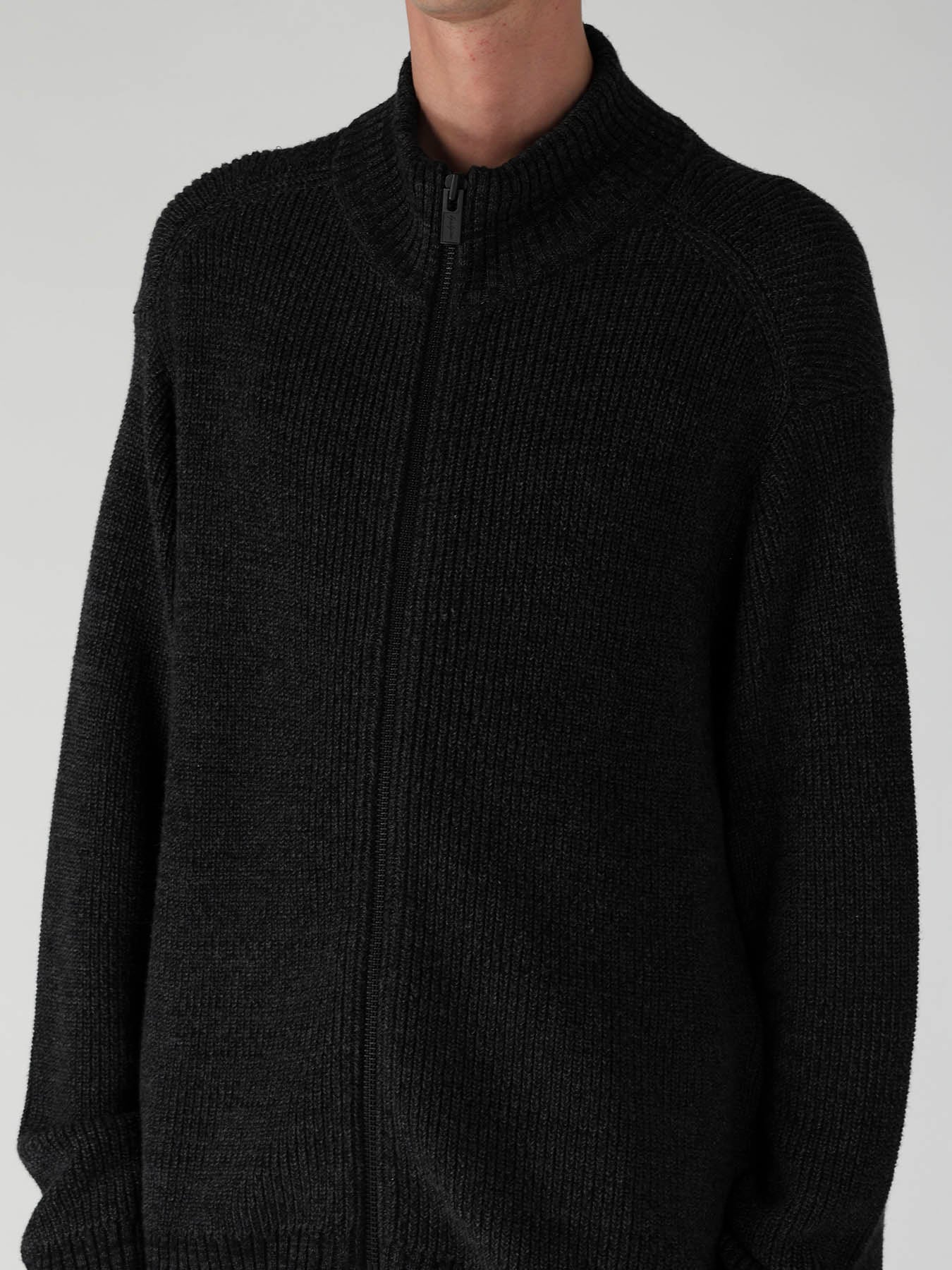 ZIP HIGH NECK KNIT CARDIGAN