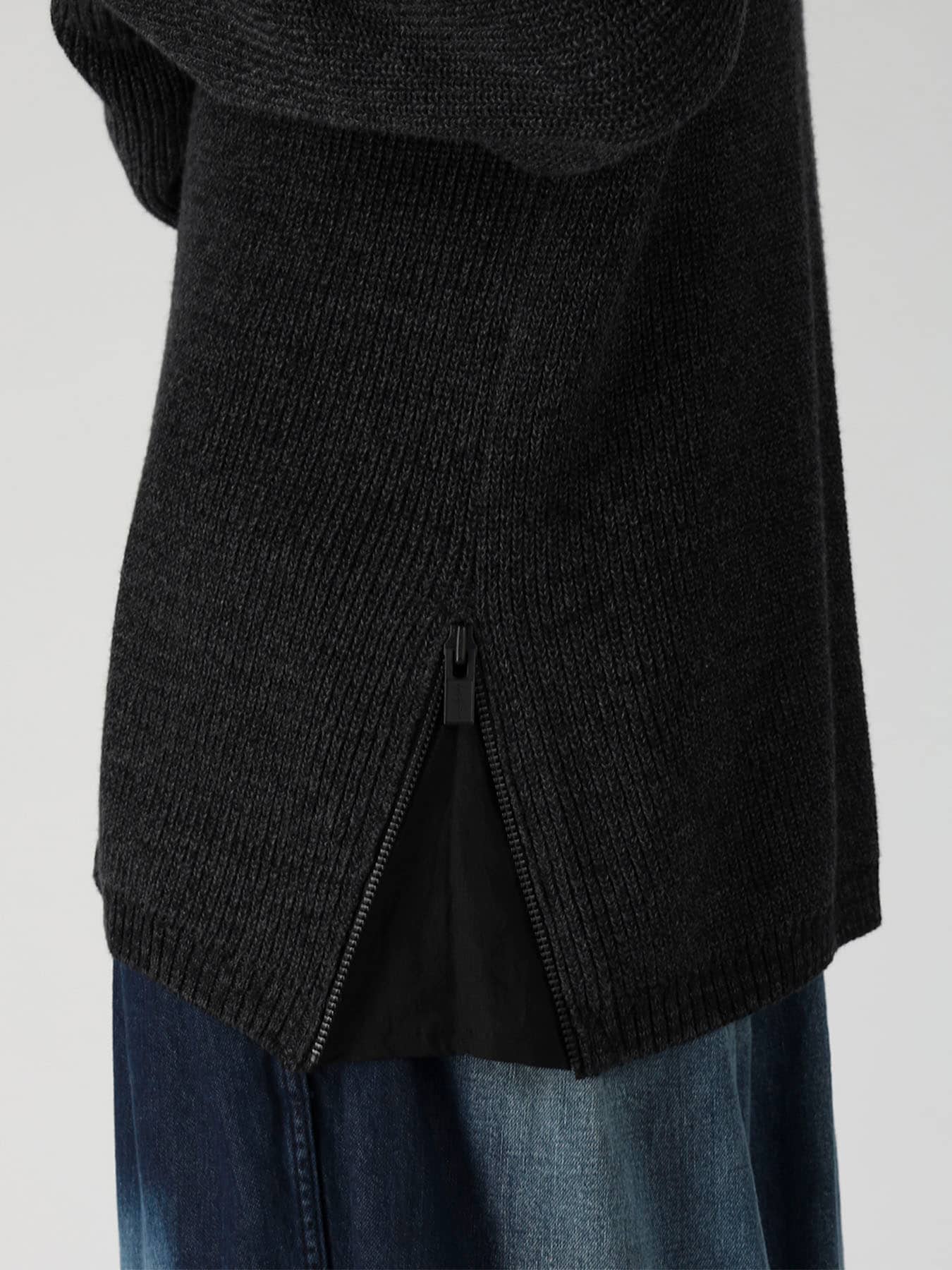 ZIP HIGH NECK KNIT CARDIGAN