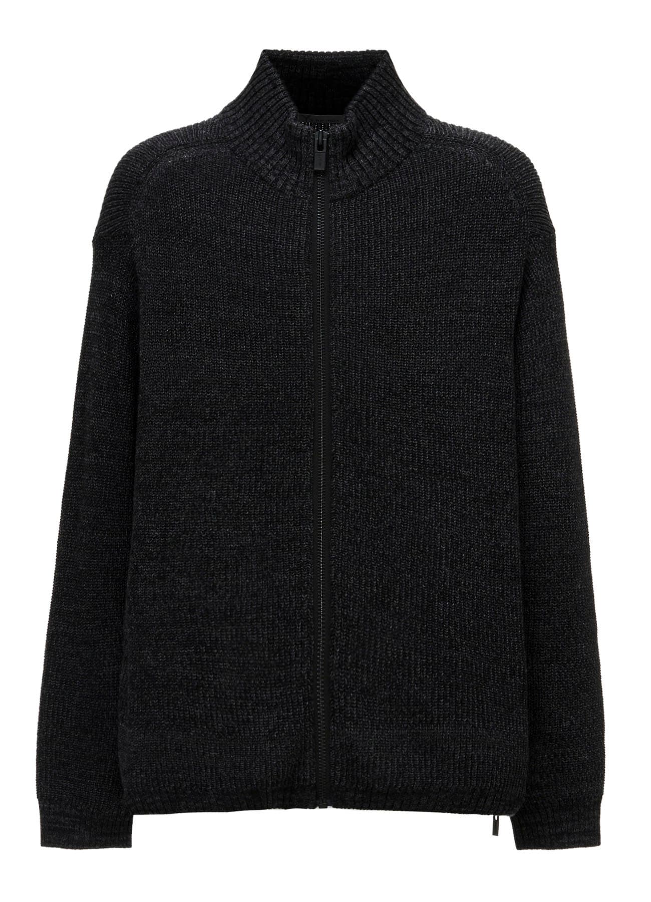 ZIP HIGH NECK KNIT CARDIGAN