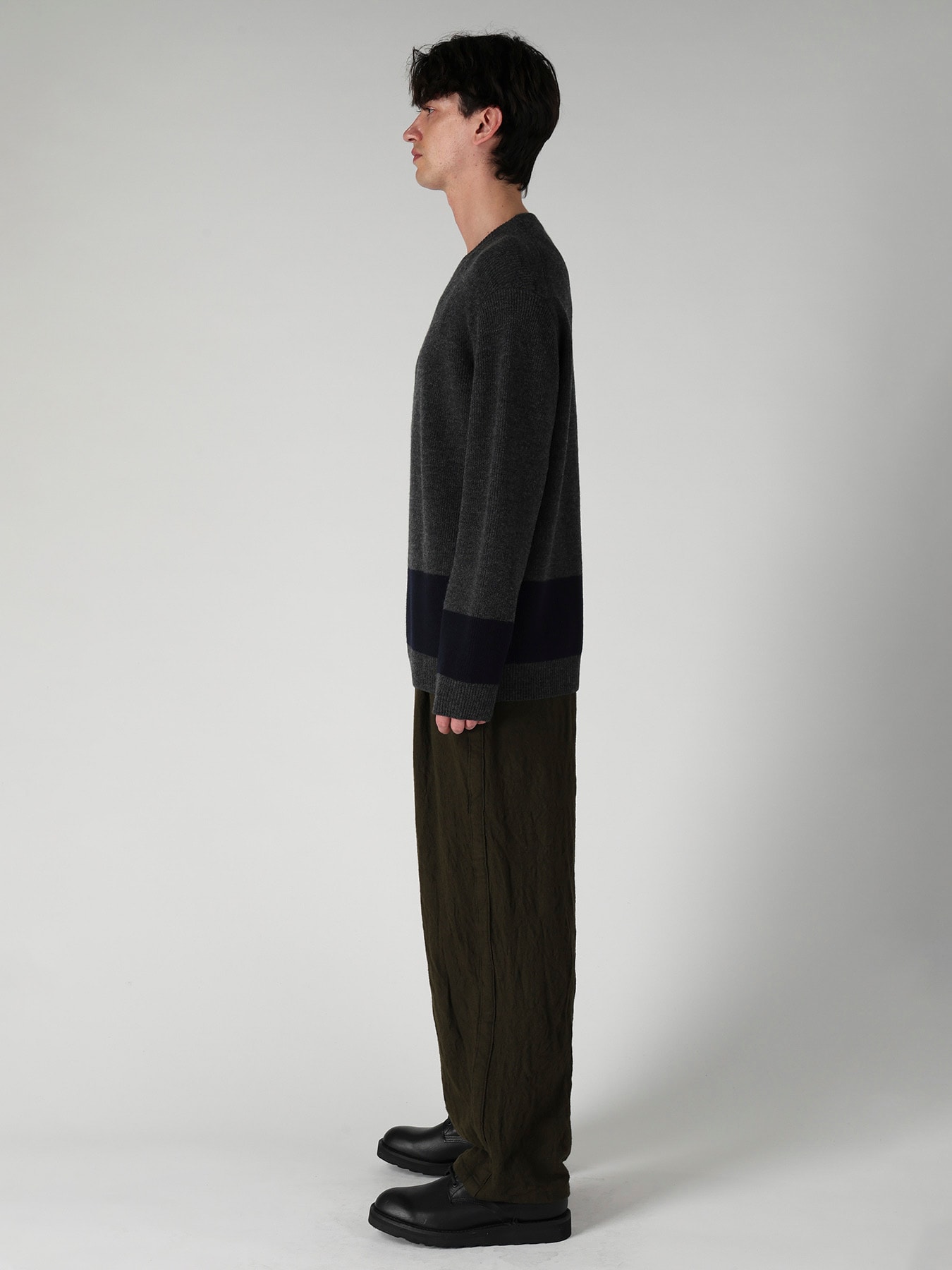 COLOR COMBI ROUND NECK KNIT PO