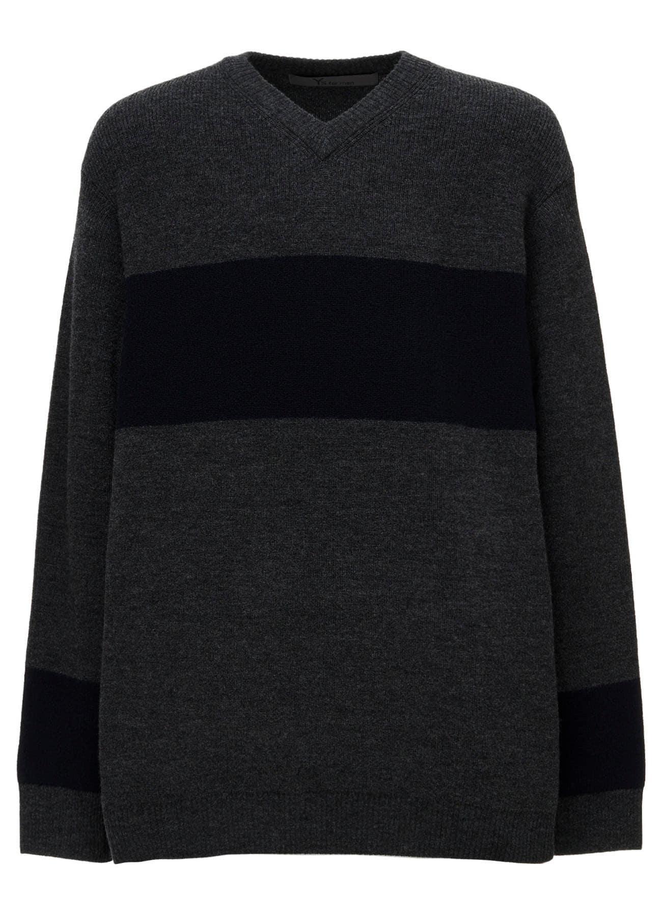 COLOR COMBI V NECK KNIT PO