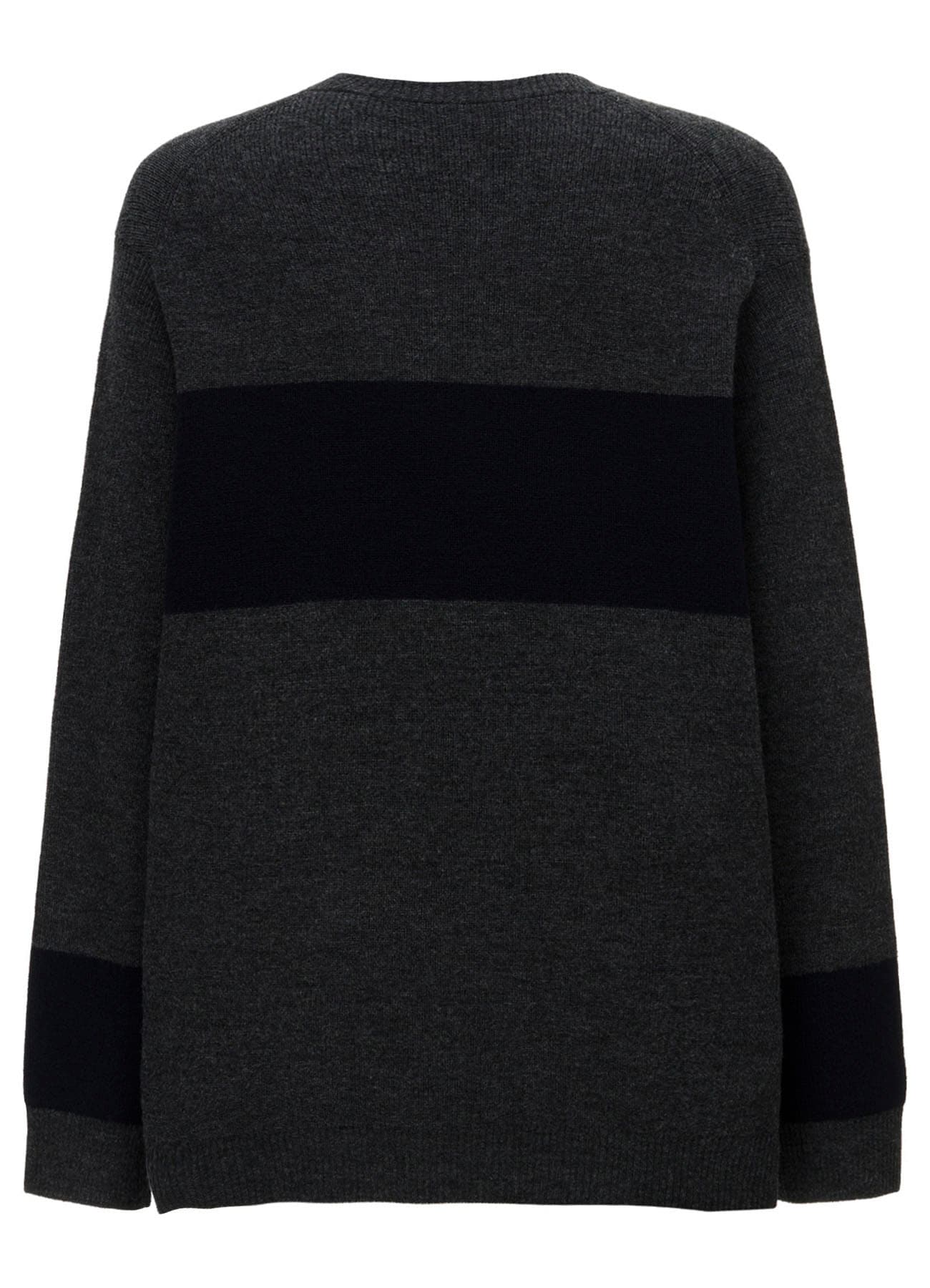 COLOR COMBI V NECK KNIT PO