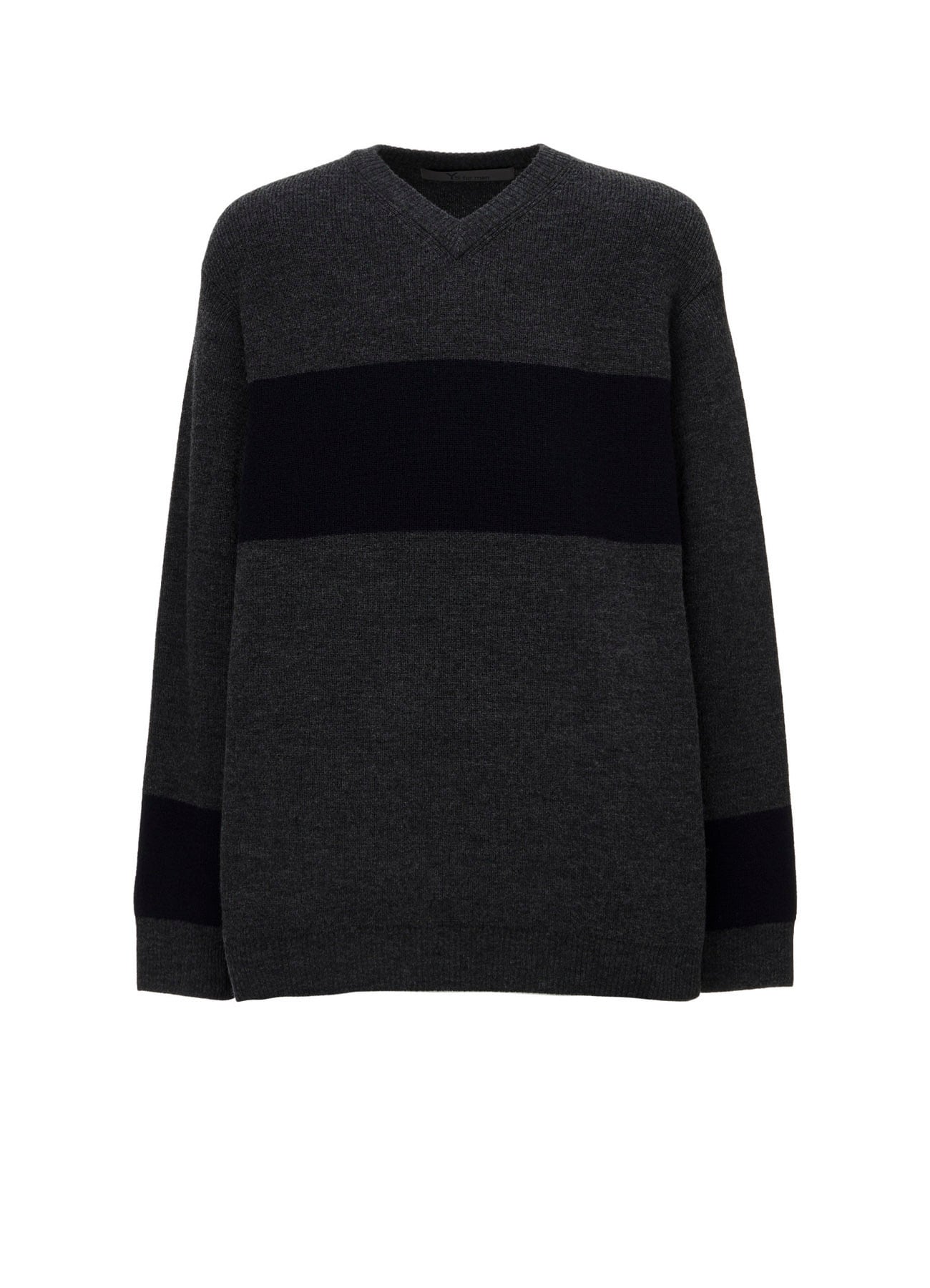 COLOR COMBI V NECK KNIT PO