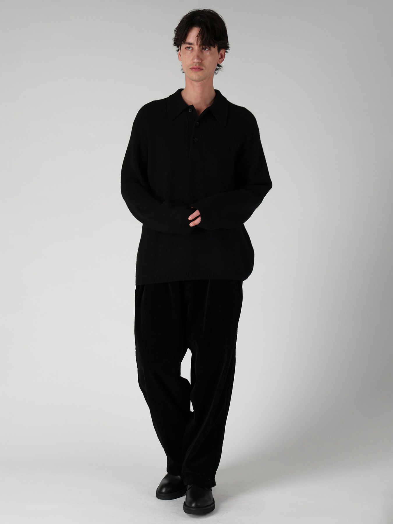 LONG SLEEVE KNIT POLO