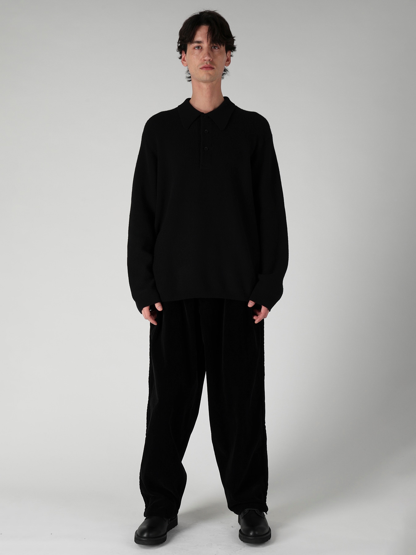 LONG SLEEVE KNIT POLO