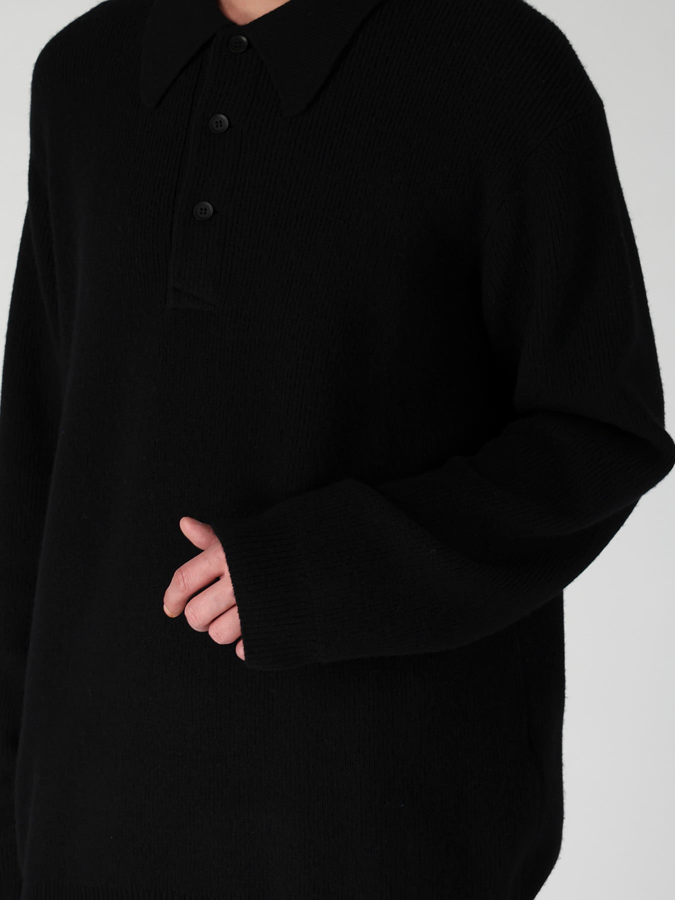 LONG SLEEVE KNIT POLO
