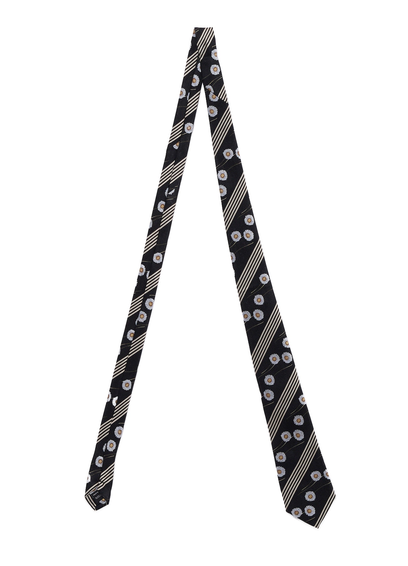 STRIPED FLORAL TIE