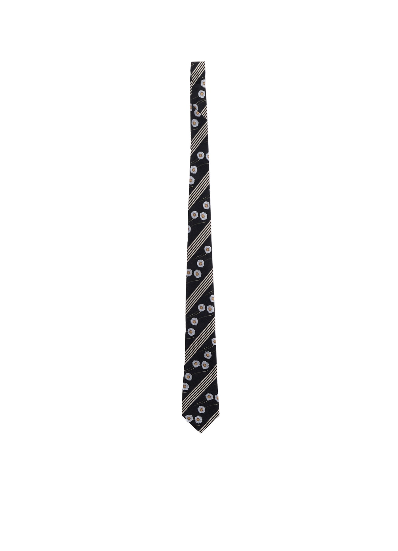 STRIPED FLORAL TIE