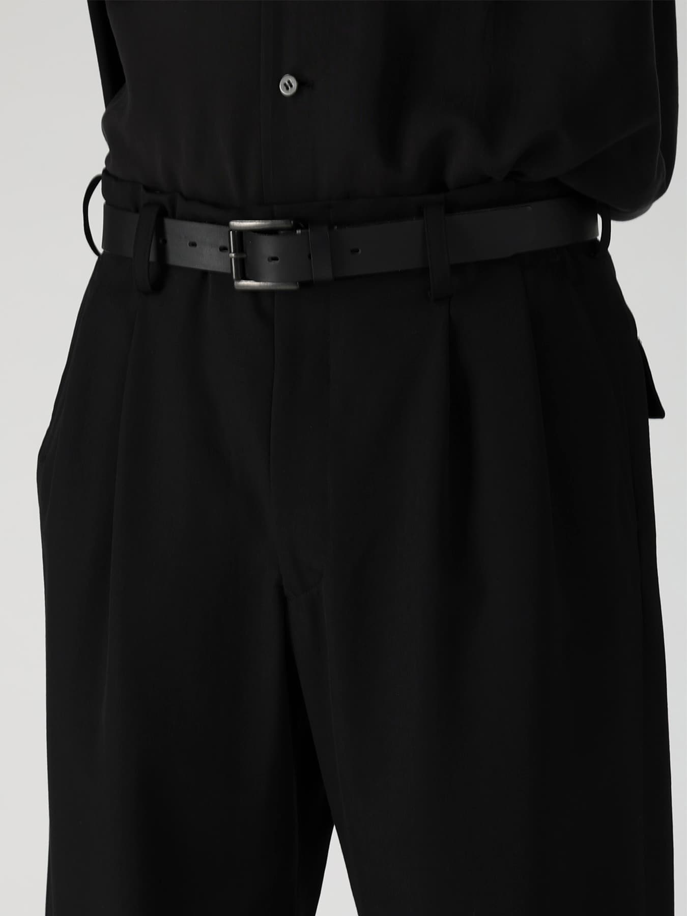 WOOL GABARDINE SUSPENDERS PANTS