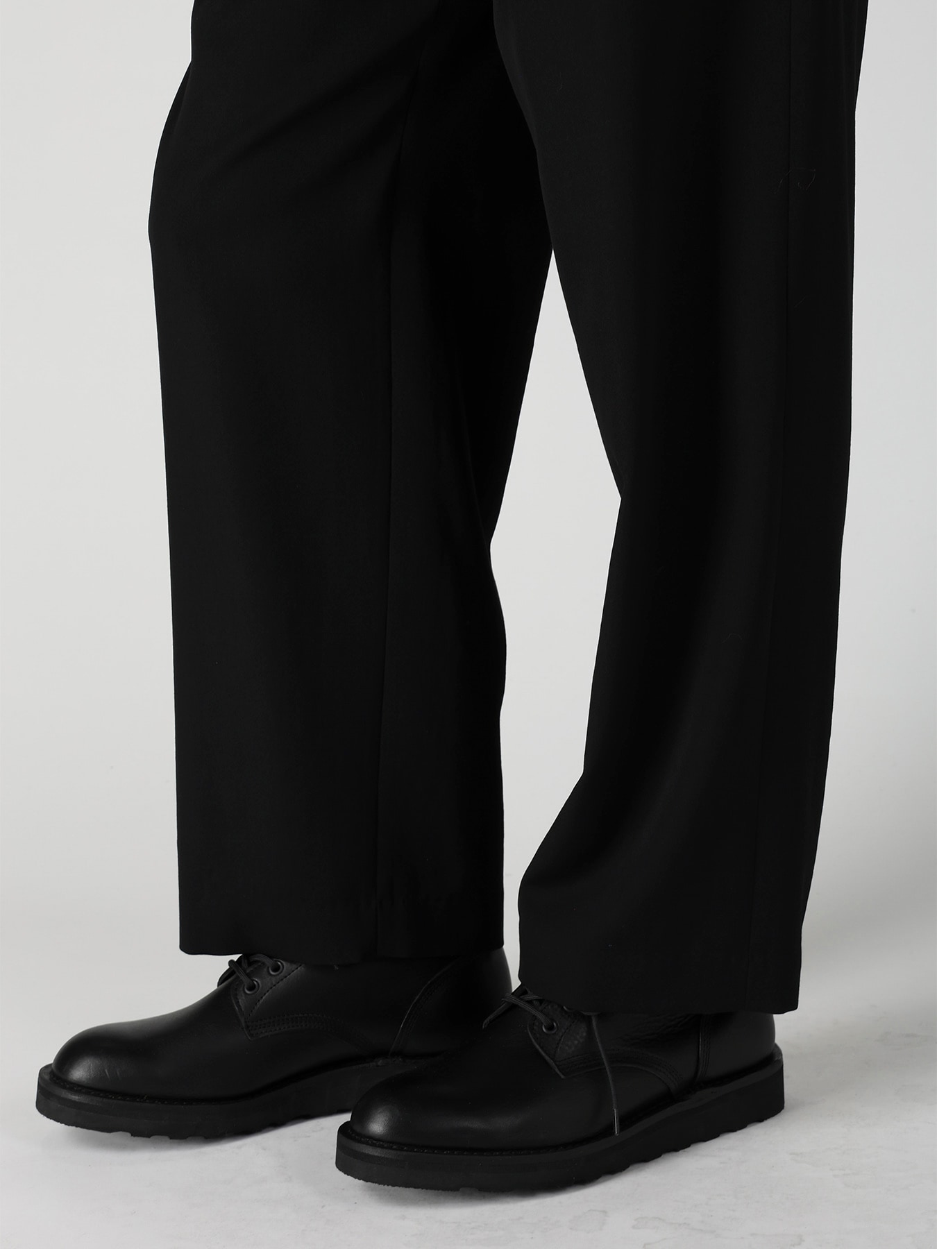 WOOL GABARDINE SUSPENDERS PANTS