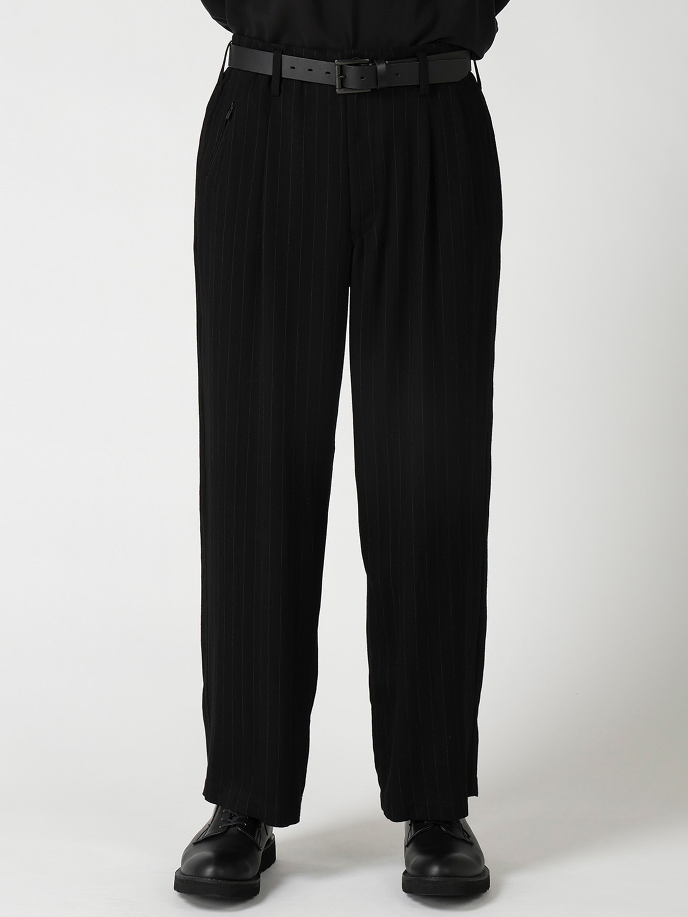 STRIPED SUSPENDER COIN POCKET PANTS