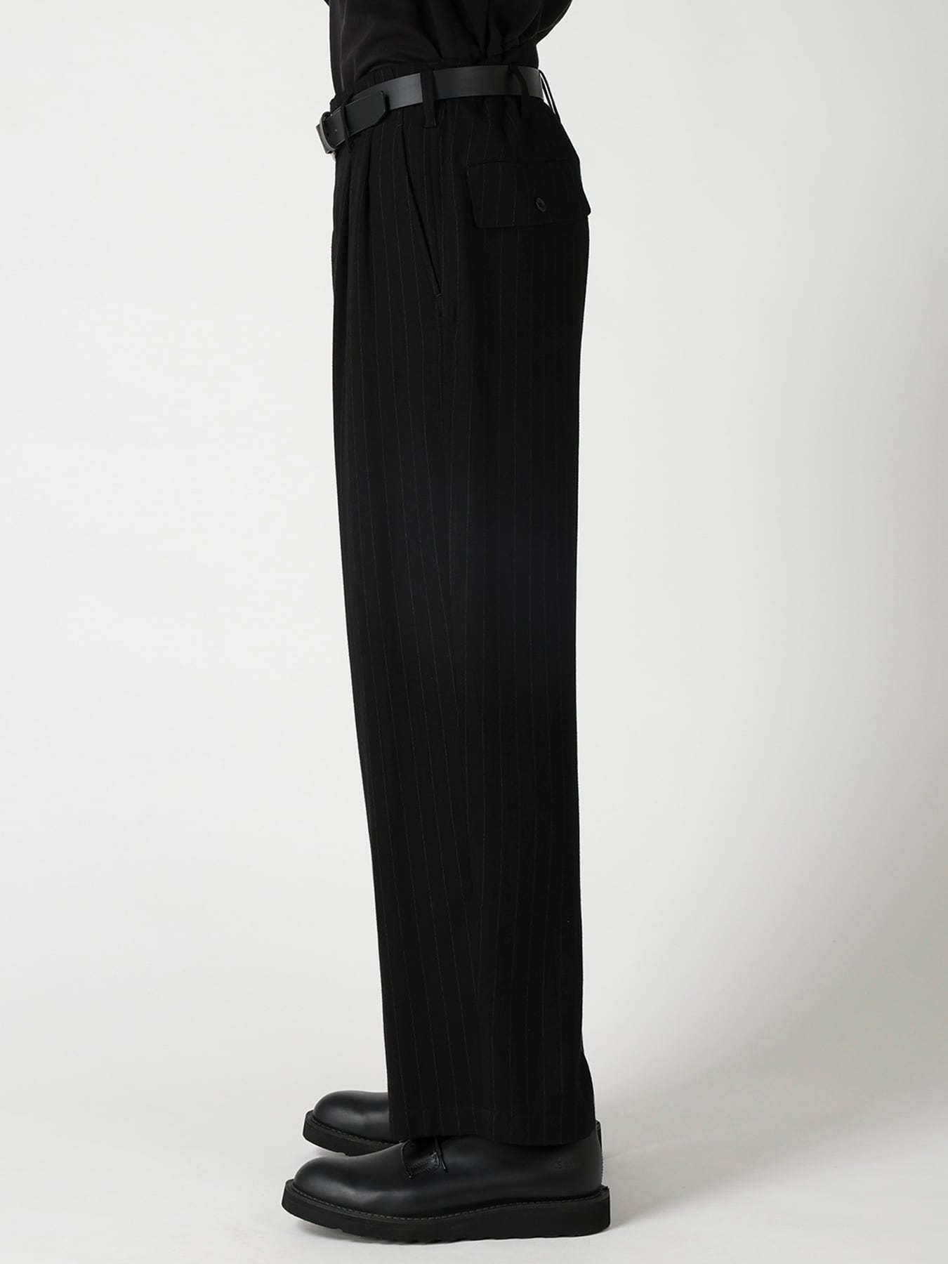 STRIPED SUSPENDER COIN POCKET PANTS