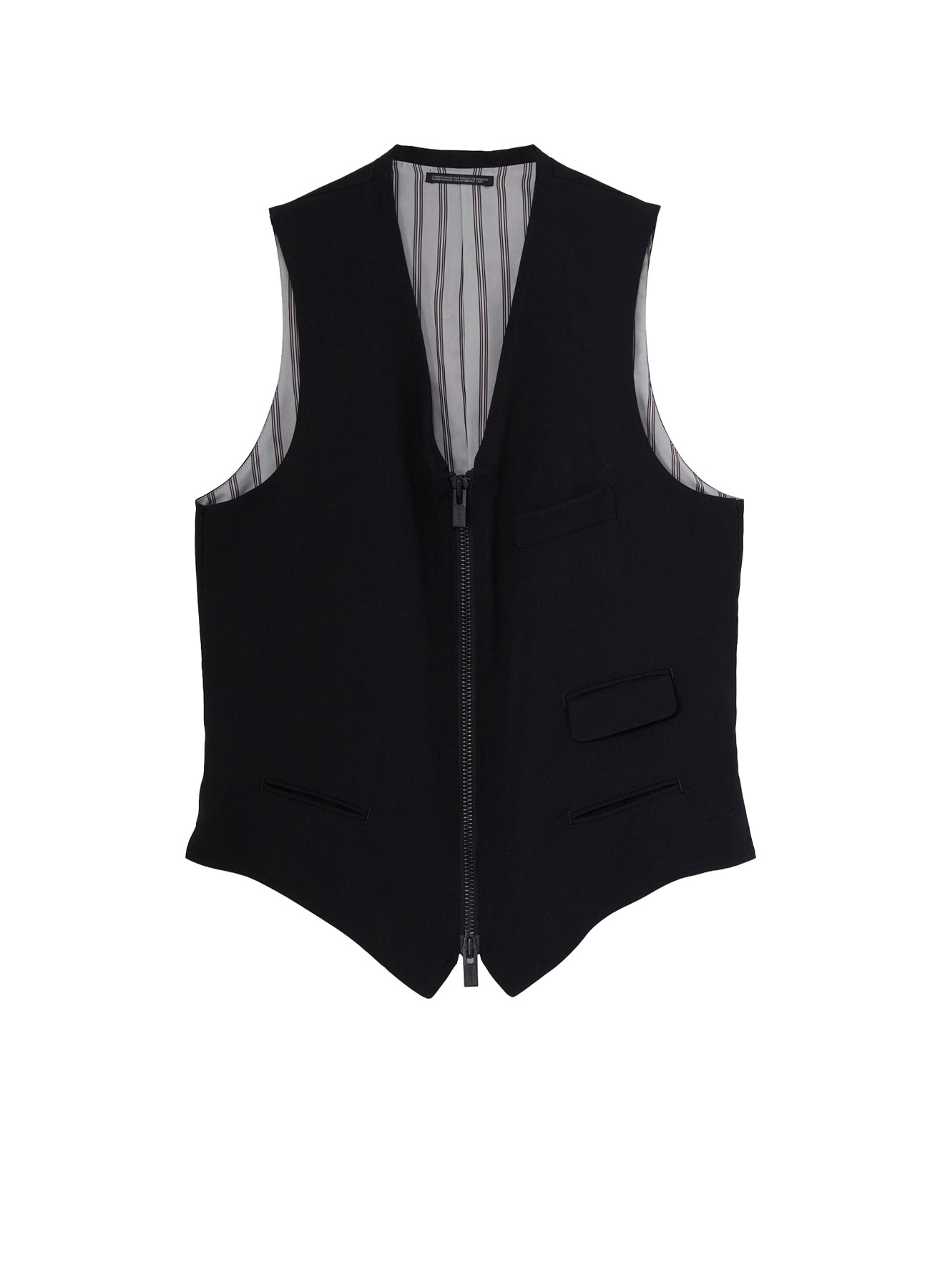 WOOL GABARDINE FRONT ZIP VEST