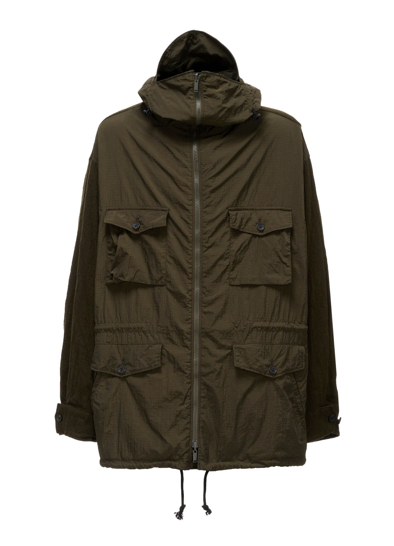 BRIM-DETAIL HOODED BLOUSON