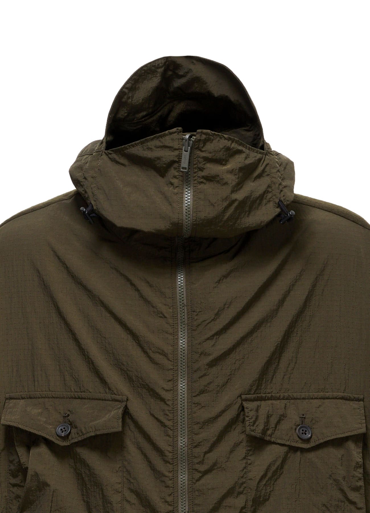 BRIM-DETAIL HOODED BLOUSON