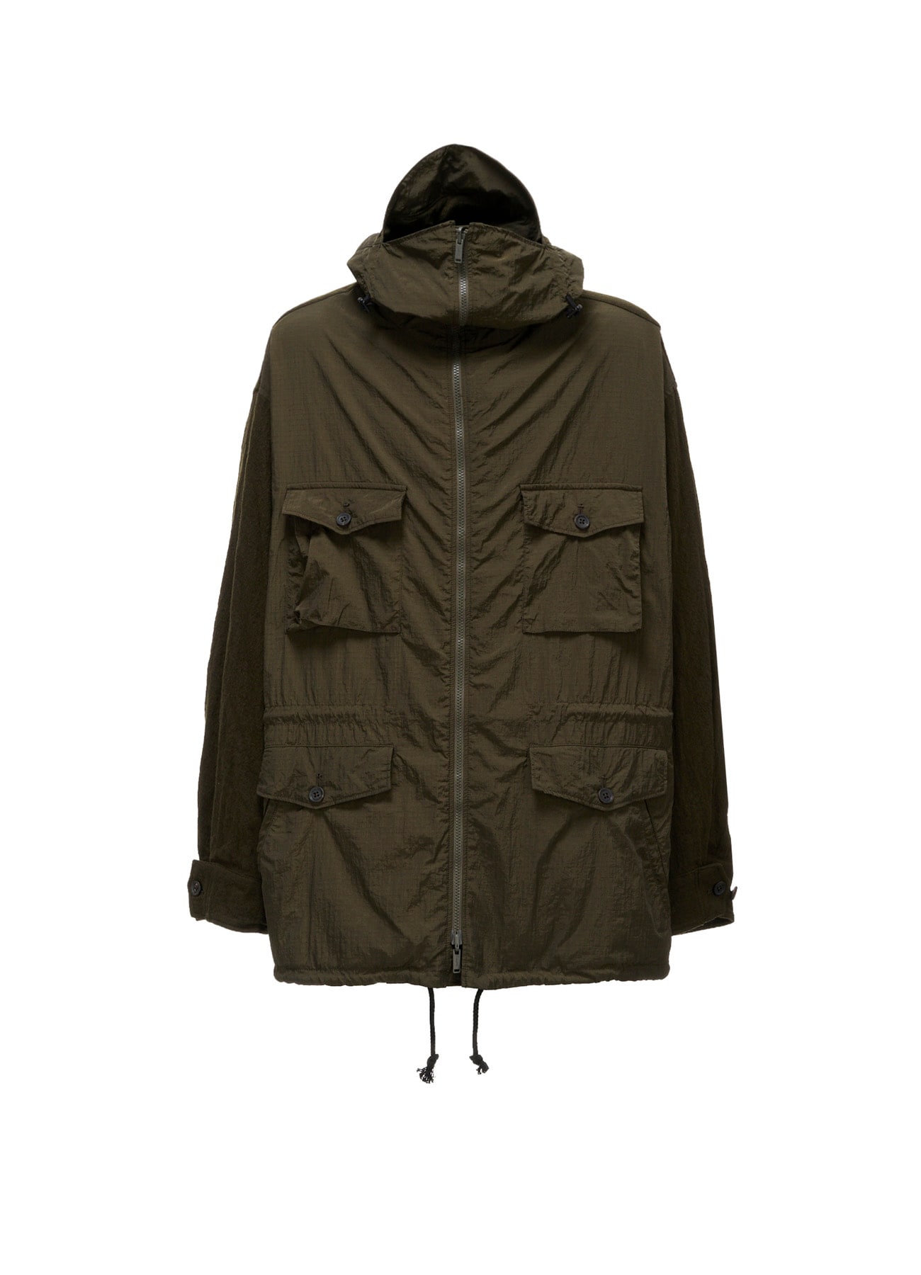 BRIM-DETAIL HOODED BLOUSON