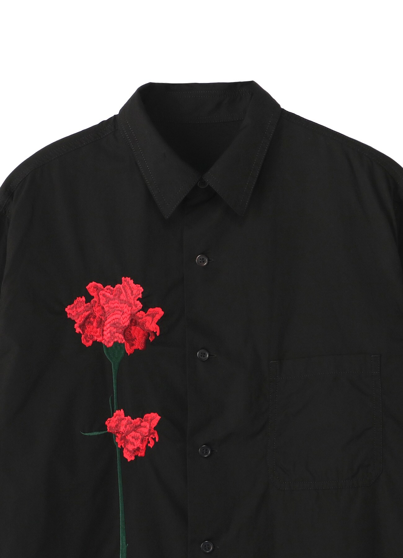 red flower shirt