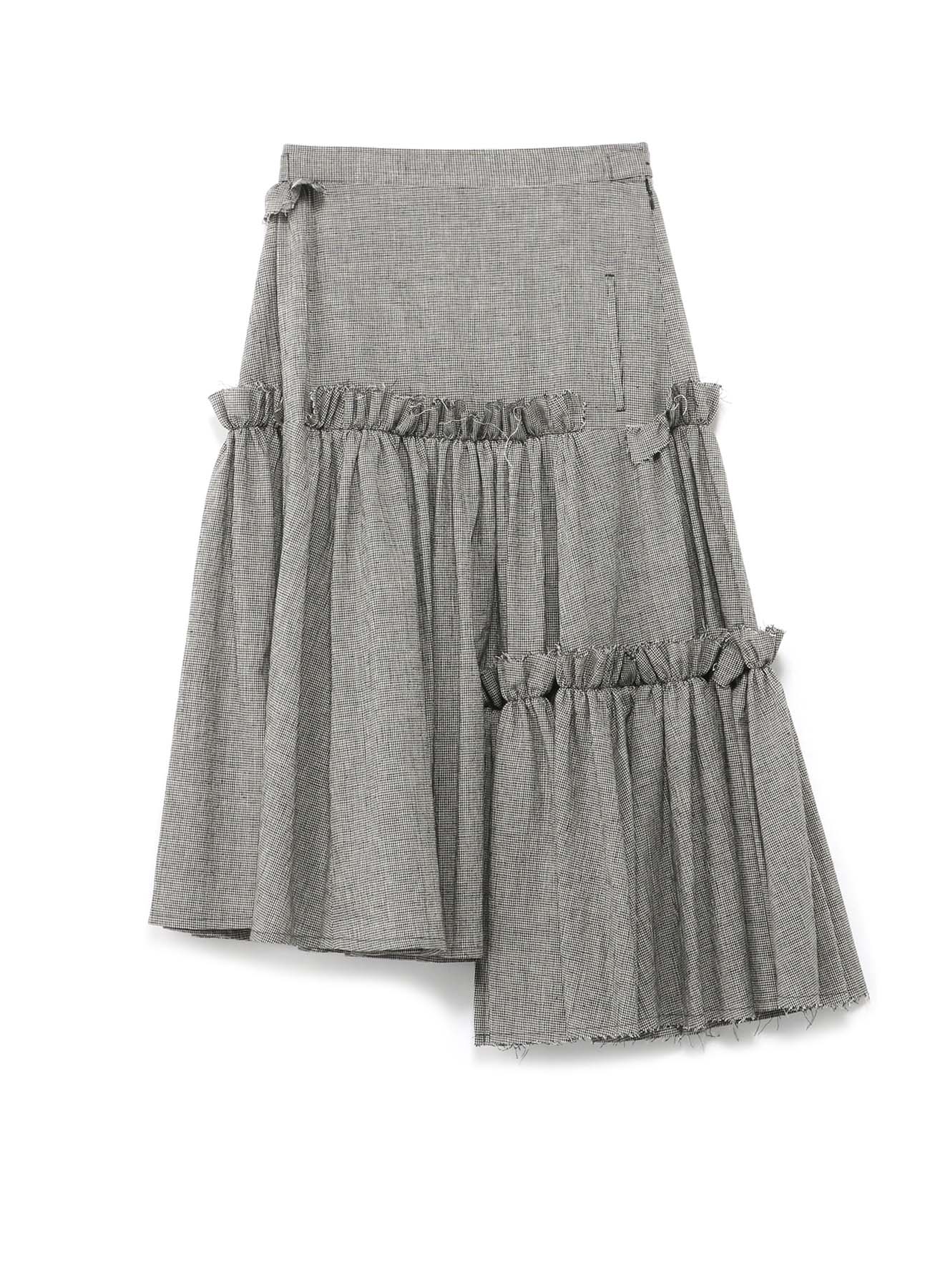 コットンリネン ３段ギャザースカート(XS Black): Vintage｜THE 