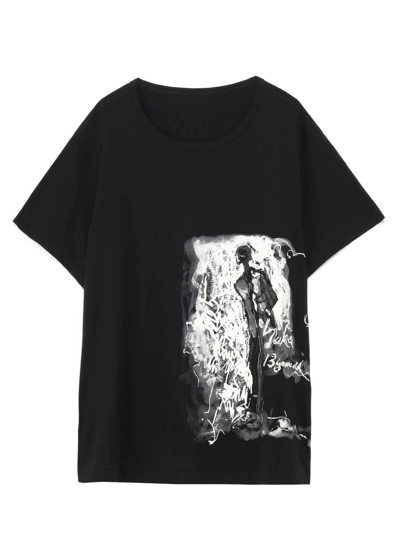 Black Scandalショートスリーブ シルエット プリントカットソー S Black Vintage The Shop Yohji Yamamoto