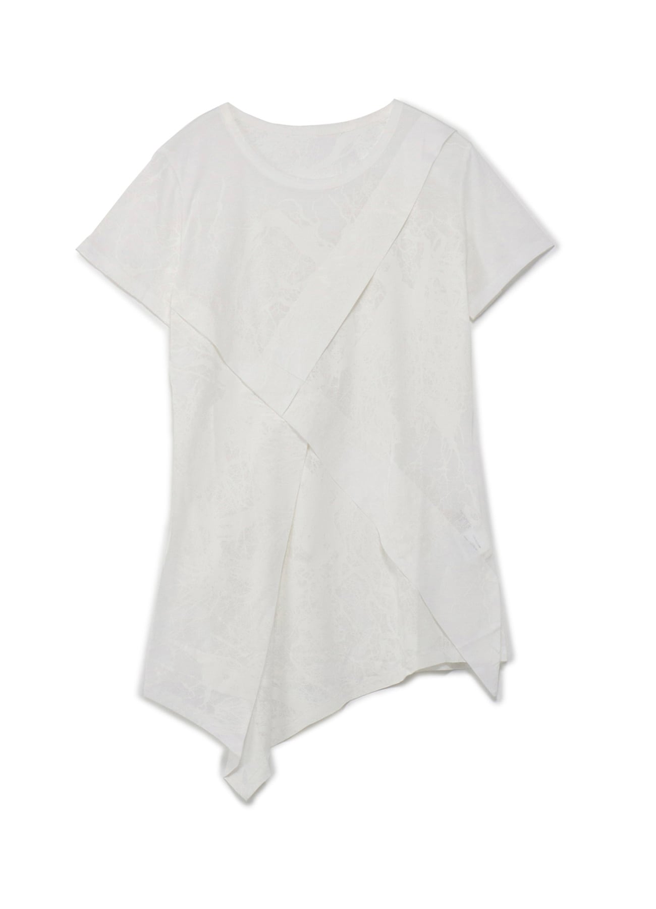 樹木柄プリント ダブルタック半袖