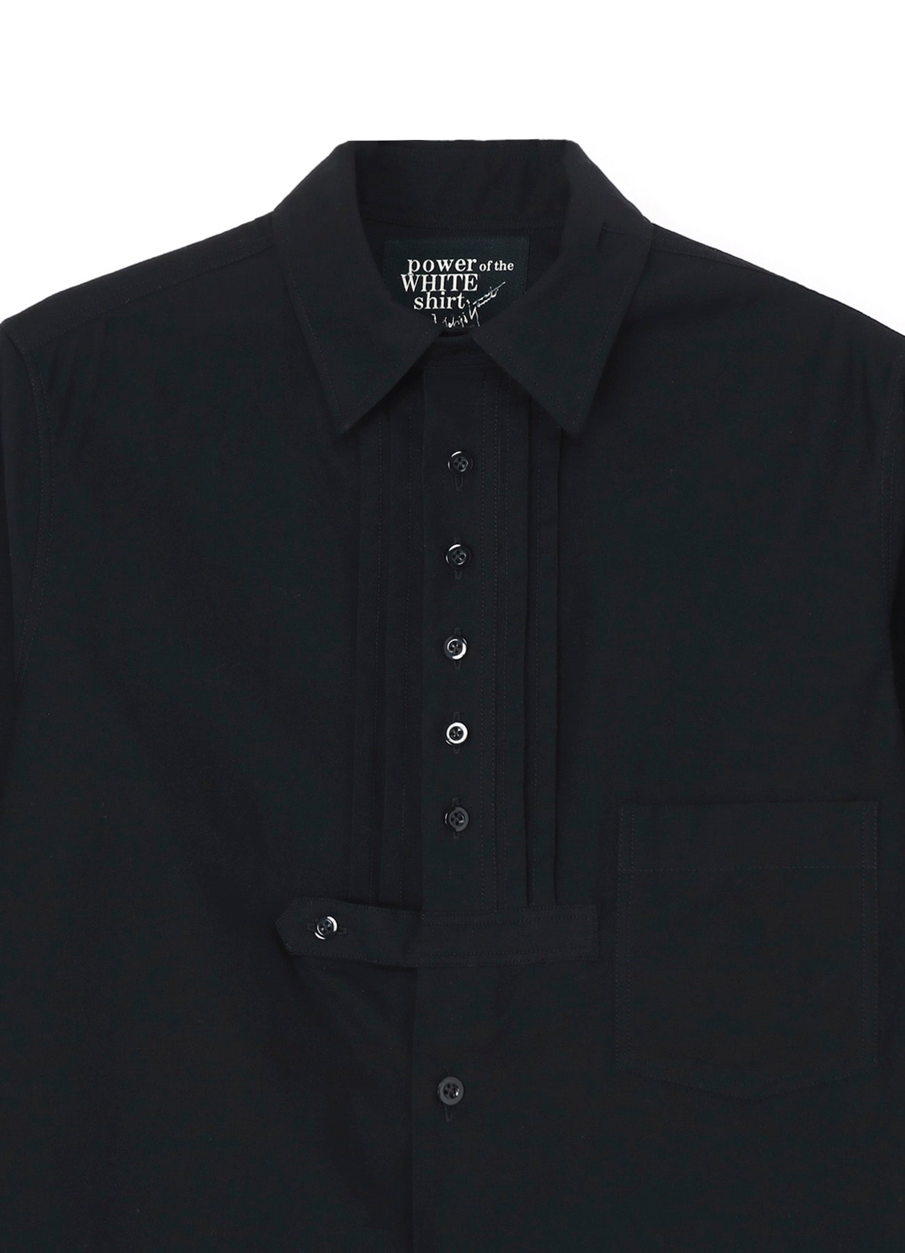 COTTON TWILL FRONT PLEATED DETAIL SHIRT