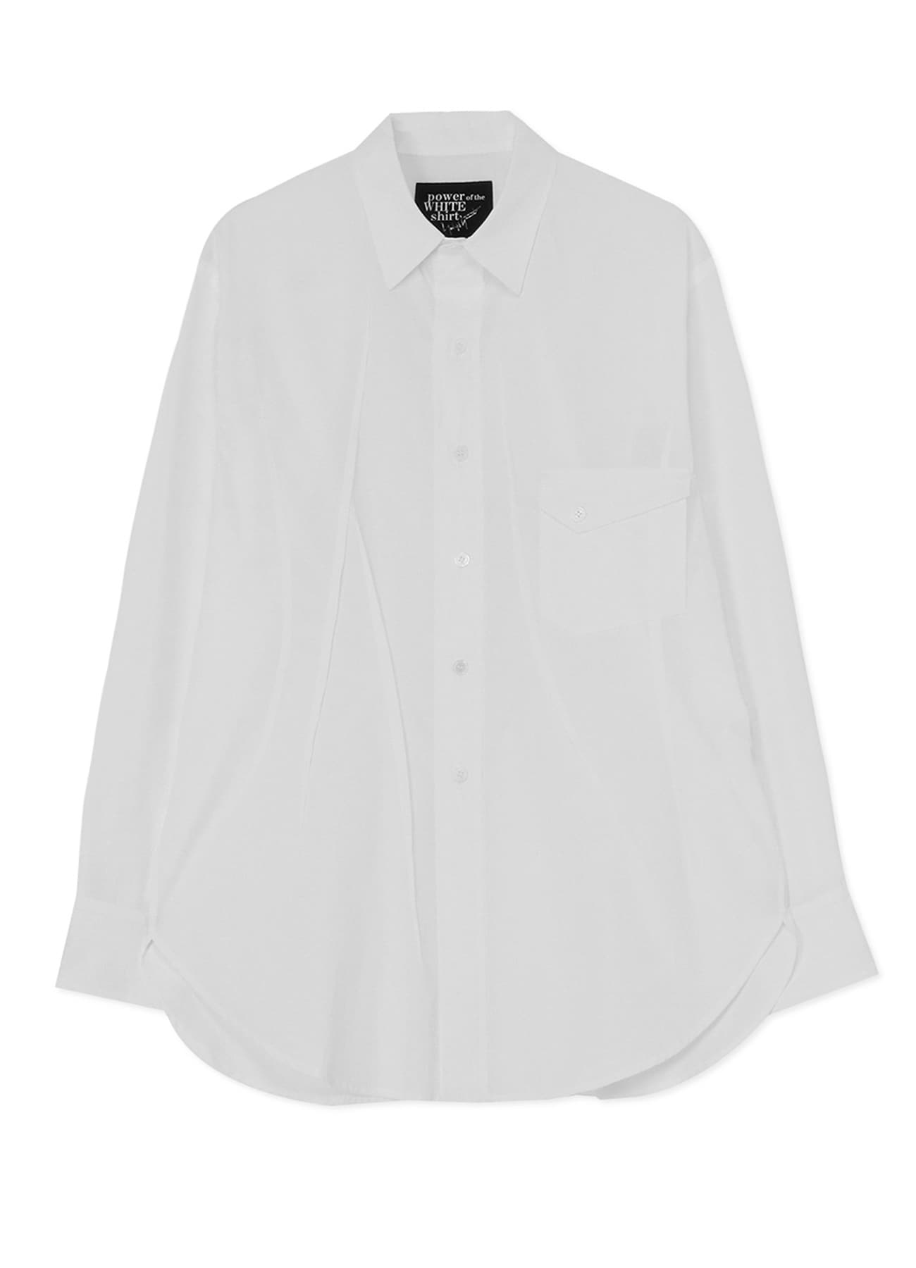 P・100/2 BROAD J-FRONT DARTS SHIRT(S White): power of the WHITE 