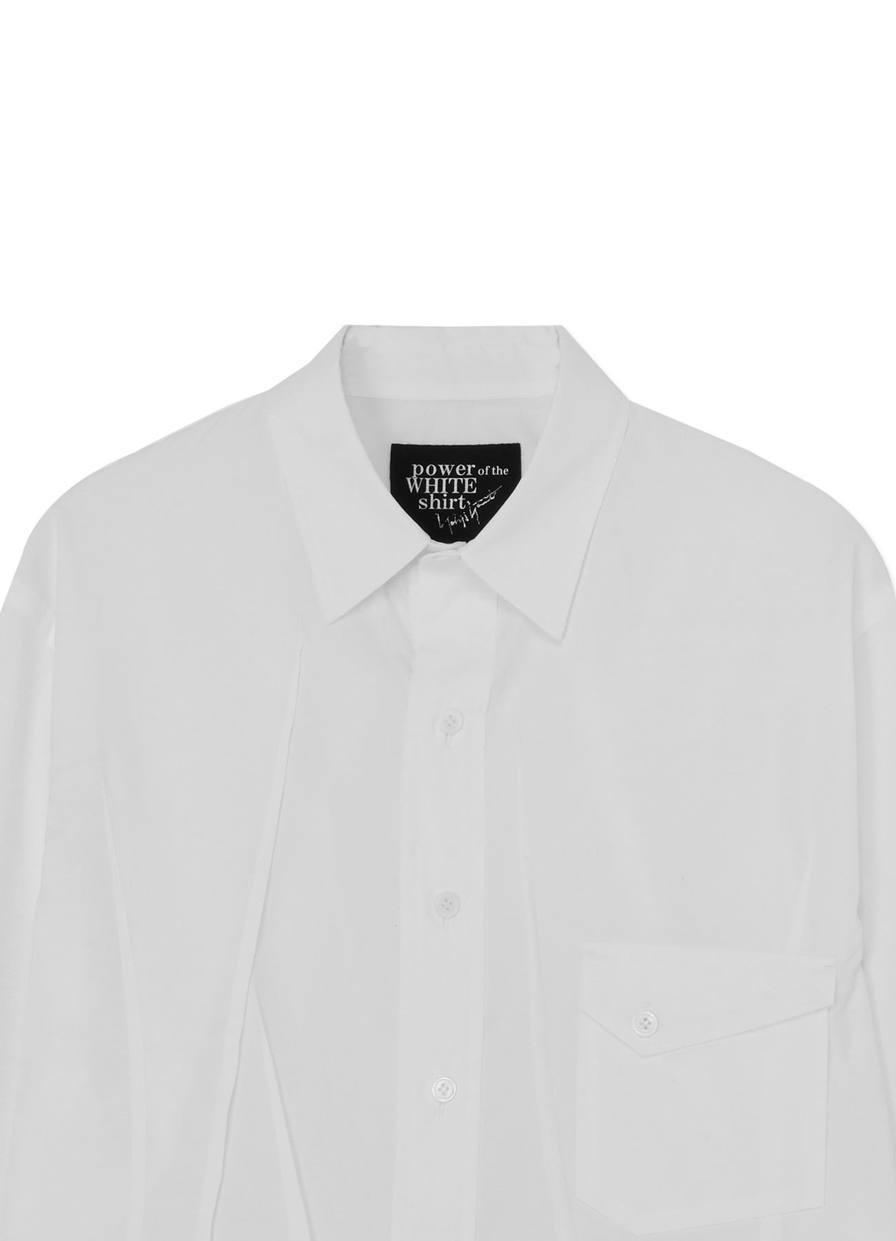 P・100/2 BROAD J-FRONT DARTS SHIRT(S White): power of the WHITE 