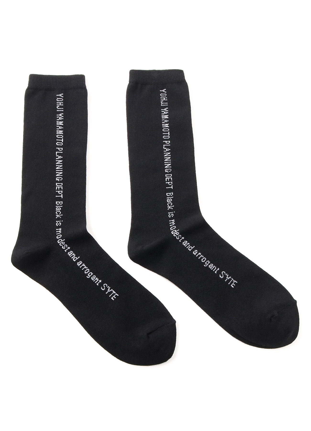 COTTON PLAIN STITCH「BLACK IS MODEST」LINE SOCKS