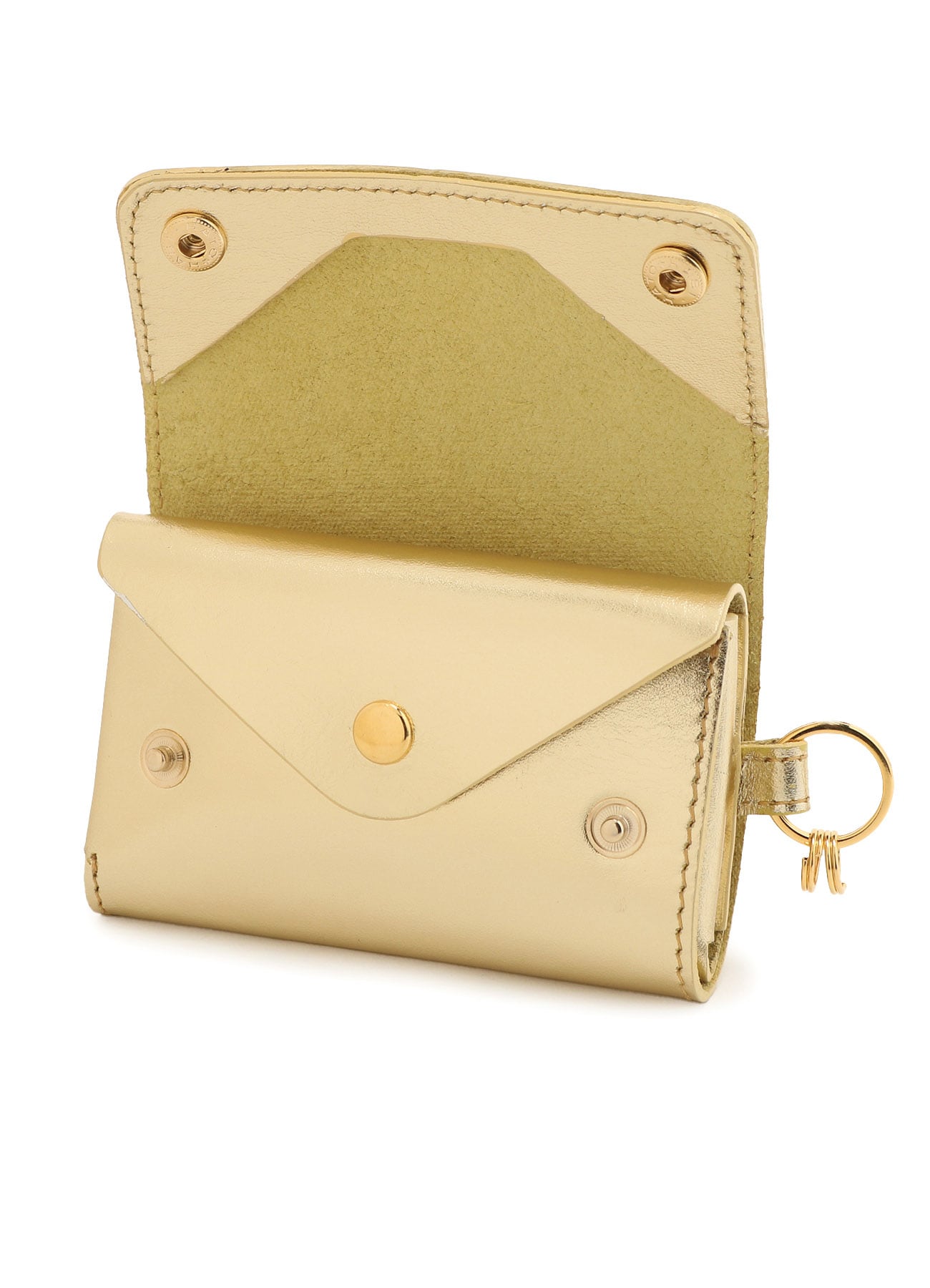 【11/21～11/25 Y's OMOTESANDO 先行販売】GOLD FOIL PRINT LEATHER TRI-FOLD MINI WALLET