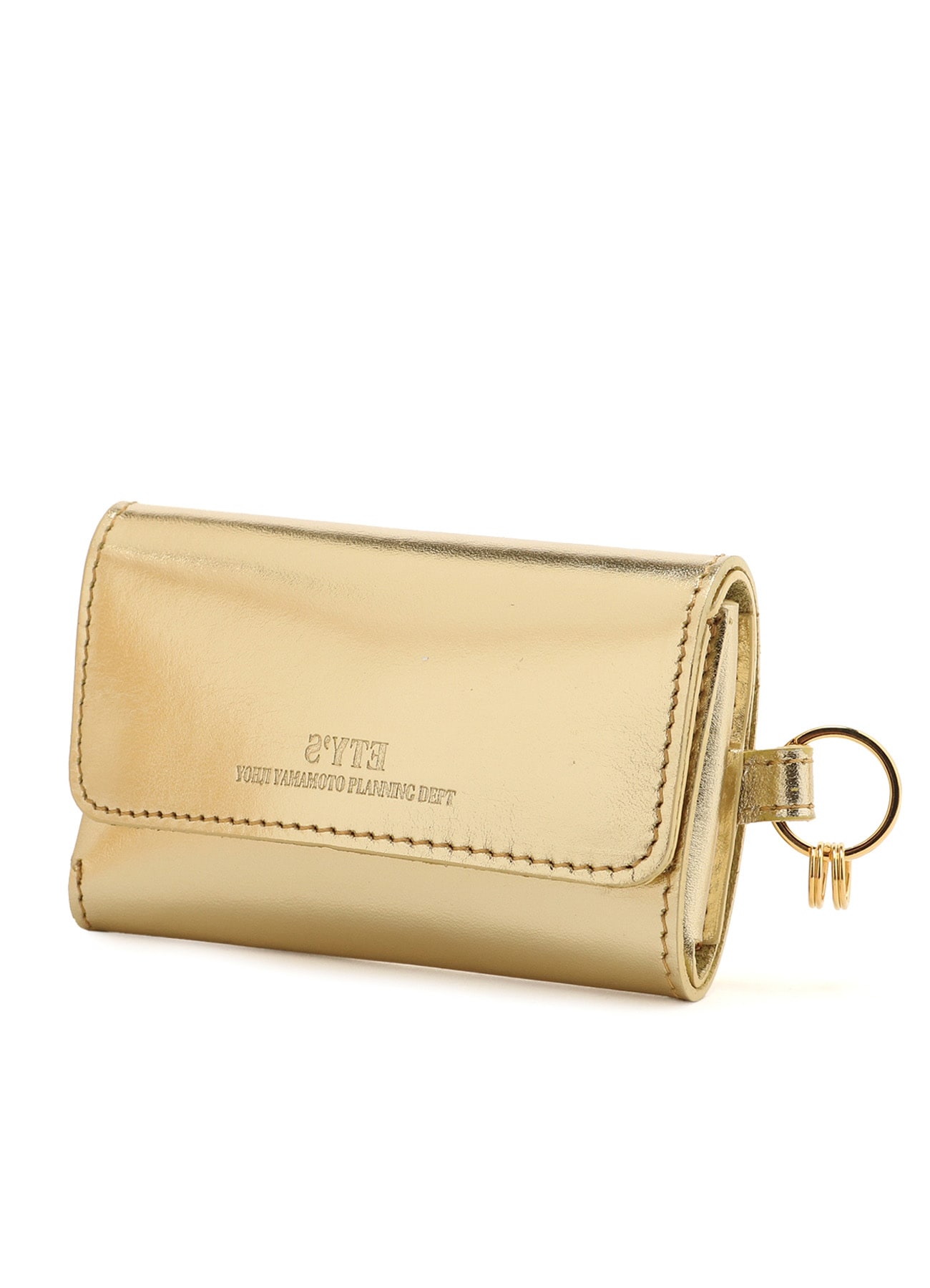 【11/21～11/25 Y's OMOTESANDO 先行販売】GOLD FOIL PRINT LEATHER TRI-FOLD MINI WALLET