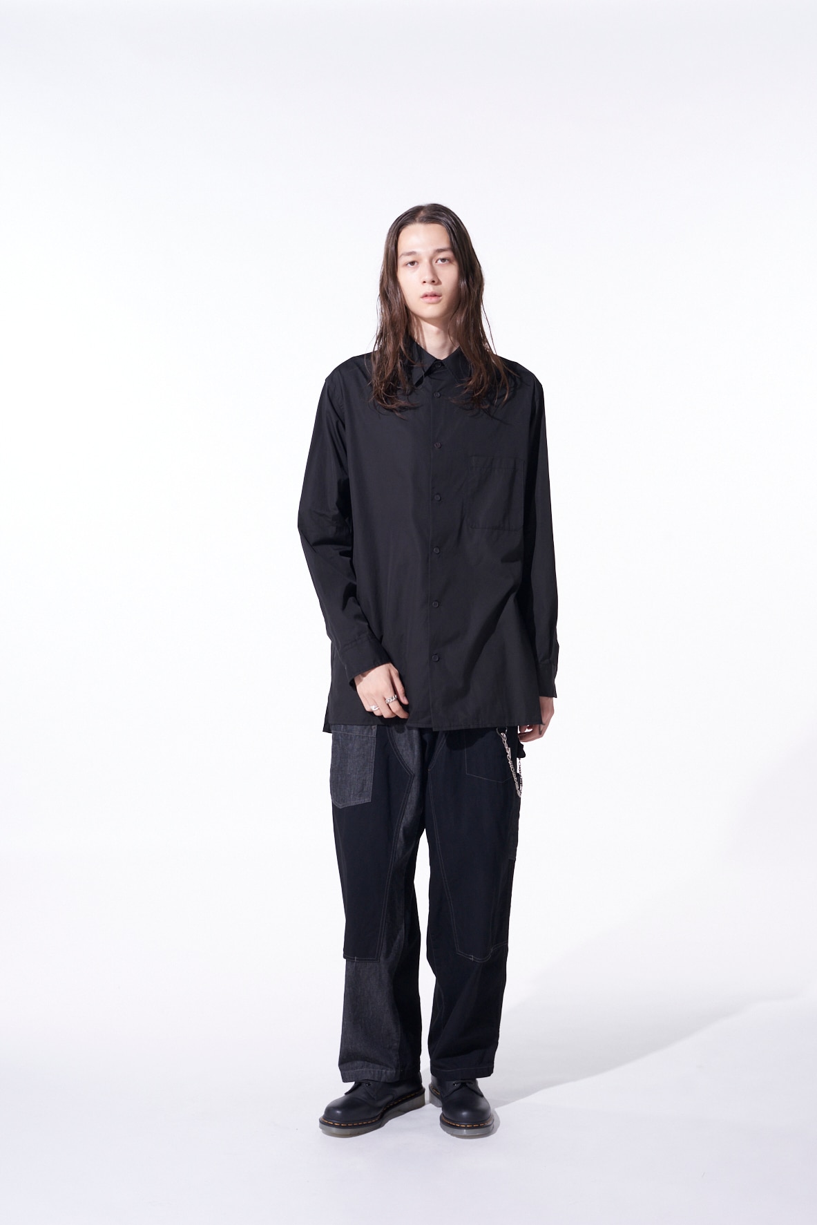 【11/21～11/25 Y's OMOTESANDO 先行販売】COTTON BROAD LOOSE-FIT REGULAR COLLAR SHIRT