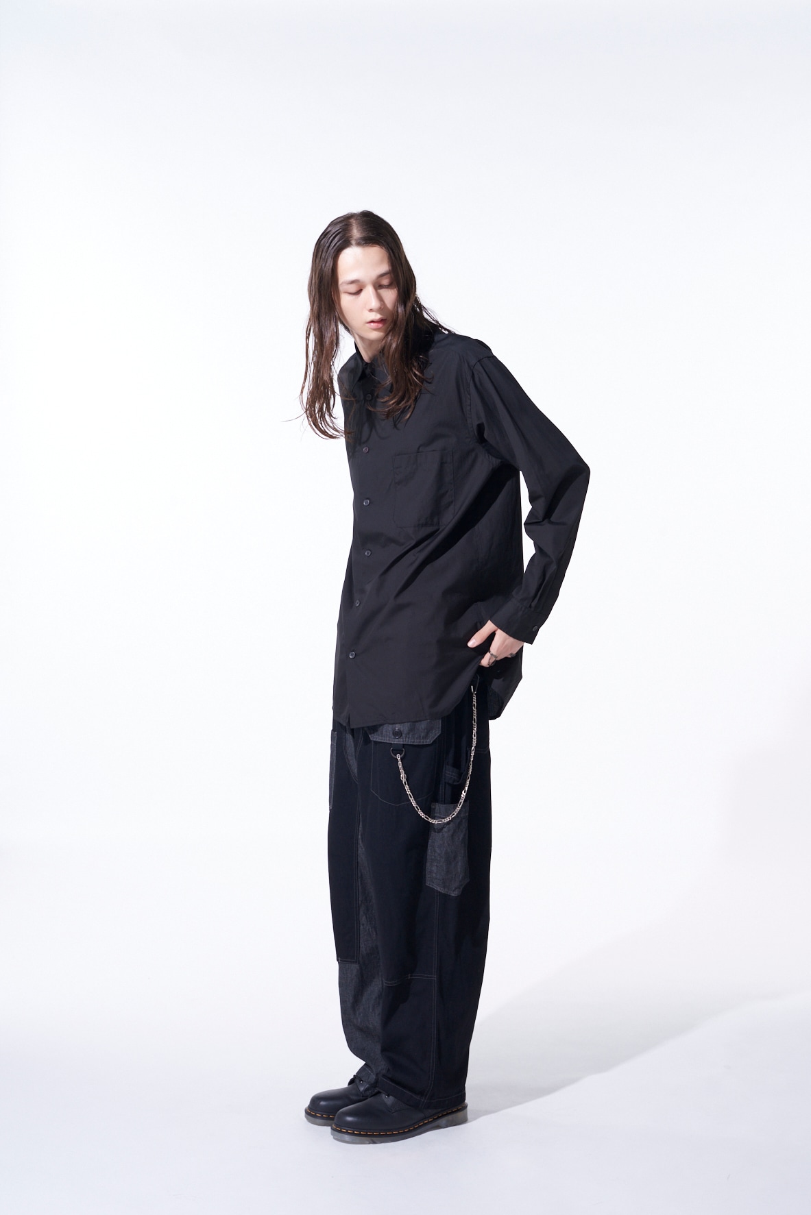 【11/21～11/25 Y's OMOTESANDO 先行販売】COTTON BROAD LOOSE-FIT REGULAR COLLAR SHIRT