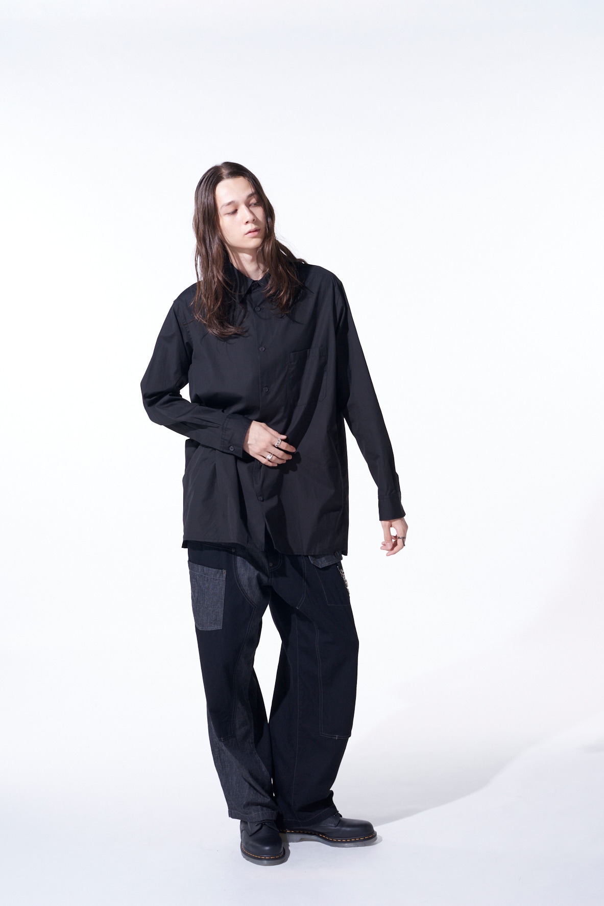 【11/21～11/25 Y's OMOTESANDO 先行販売】COTTON BROAD LOOSE-FIT REGULAR COLLAR SHIRT