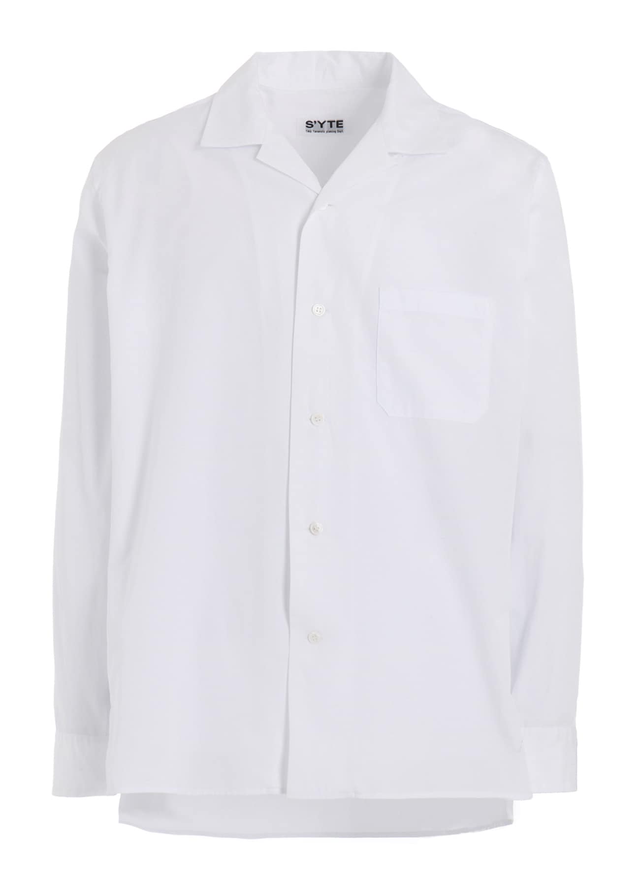 COTTON BROAD LOOSE-FIT OPEN COLLAR SHIRT