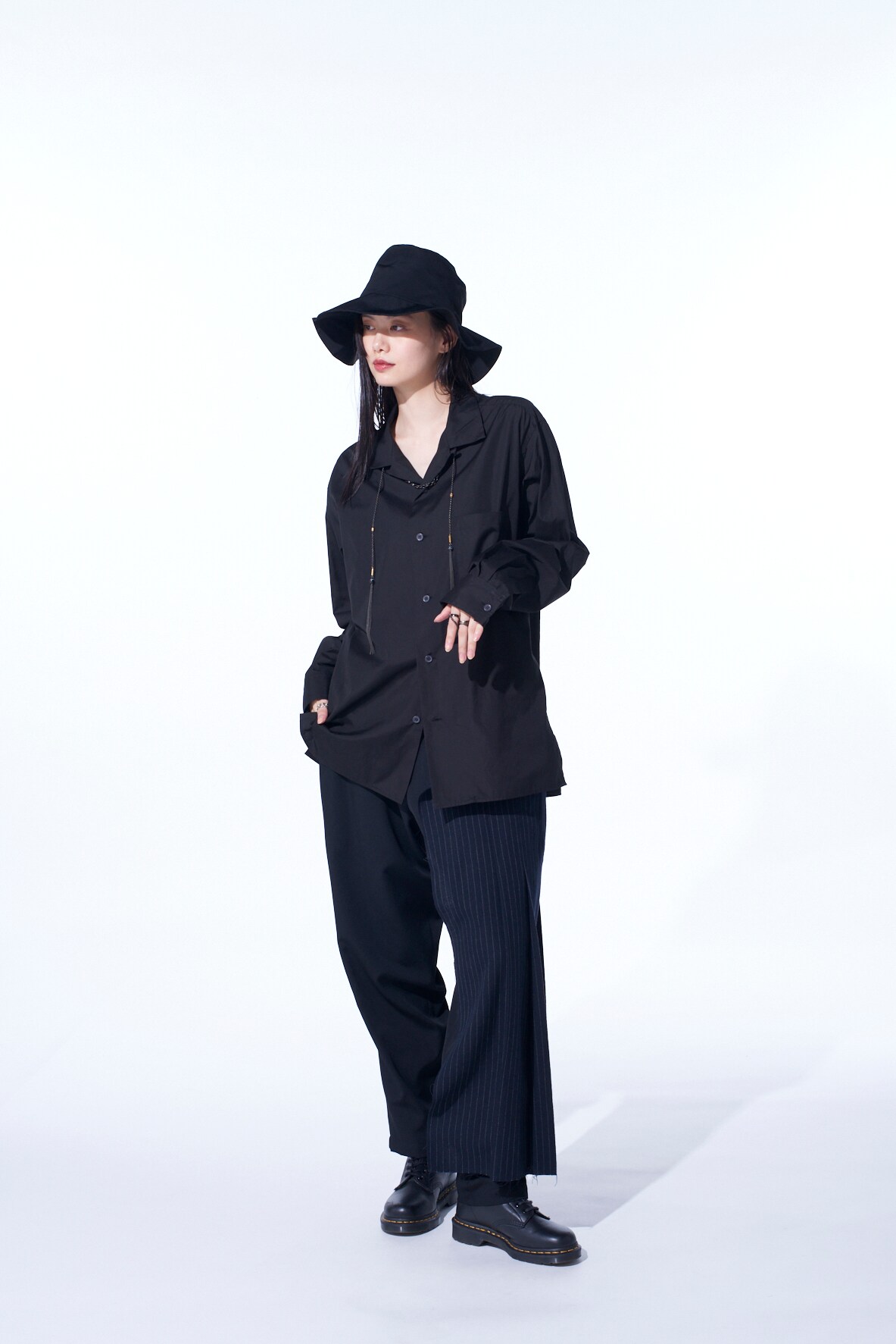 【11/21～11/25 Y's OMOTESANDO 先行販売】COTTON BROAD LOOSE-FIT OPEN COLLAR SHIRT