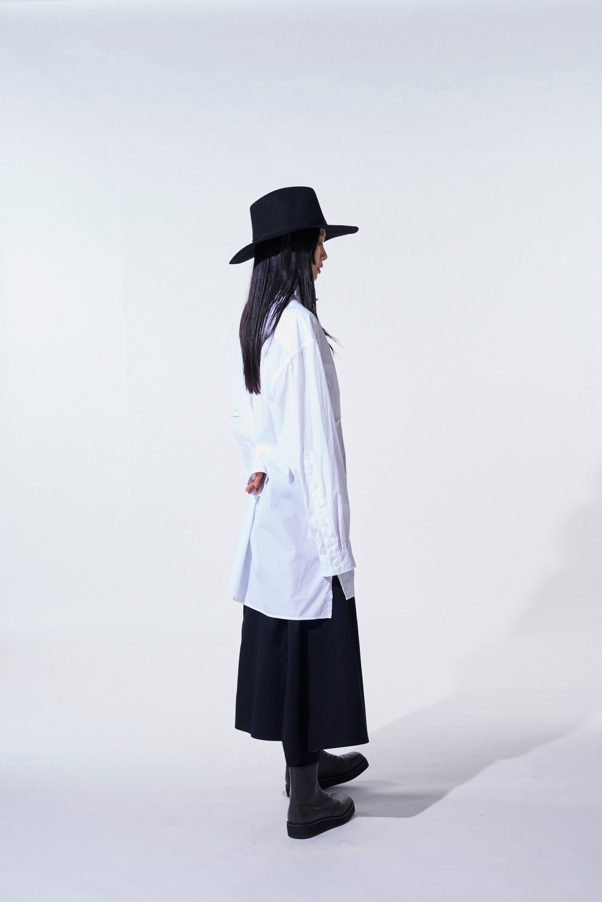 【11/21～11/25 Y's OMOTESANDO 先行販売】COTTON BROAD MULTI-BUTTONED SLEEVES STAND COLLAR SHIRT