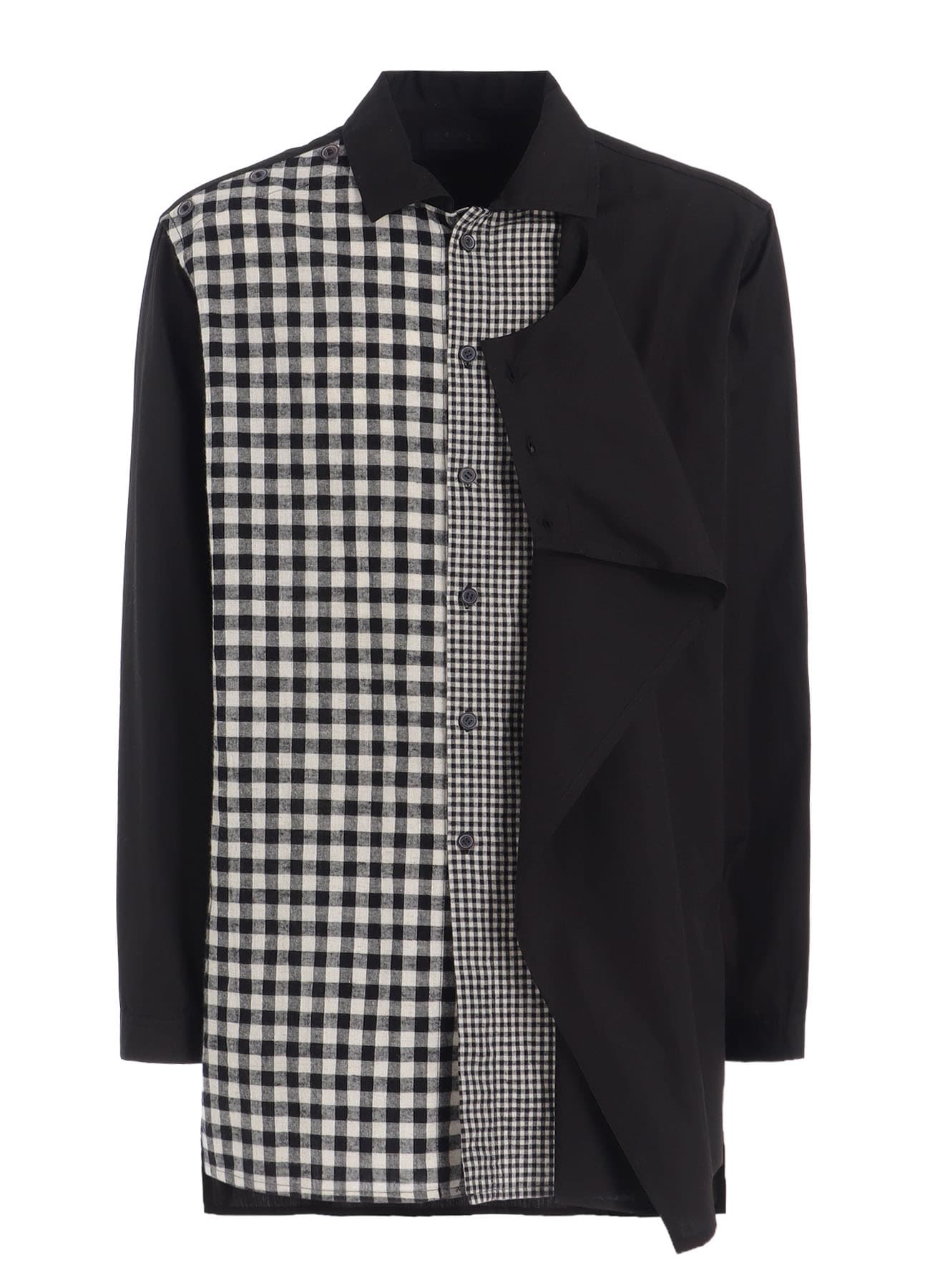 GINGHAM CHECK COMBINATION FRONT LAYER SHIRT