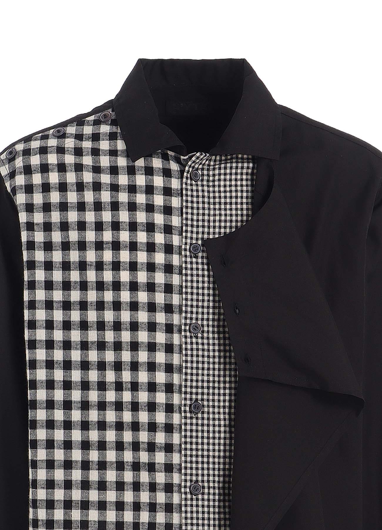 GINGHAM CHECK COMBINATION FRONT LAYER SHIRT