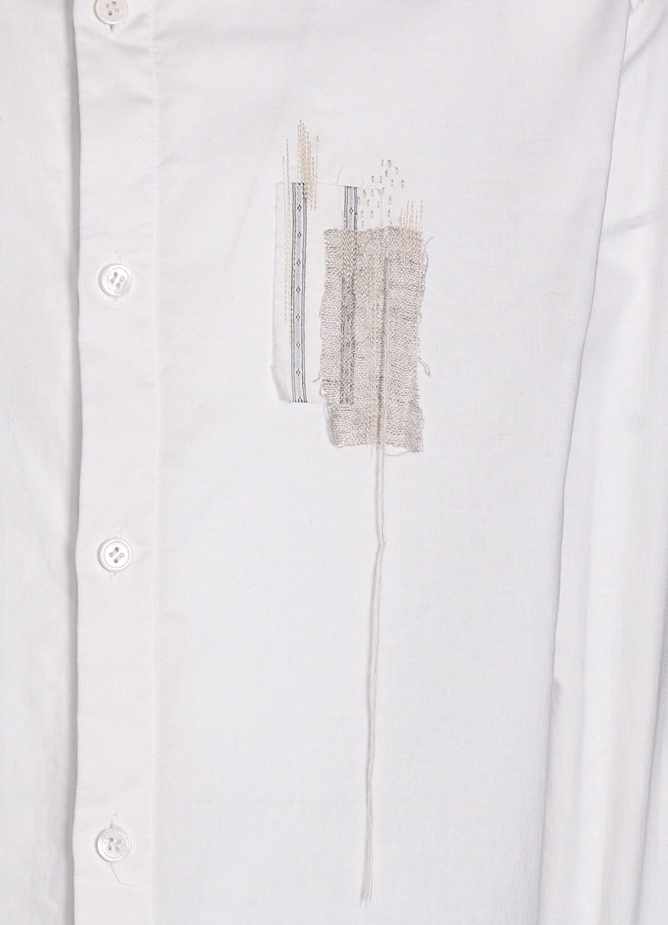 COTTON TWILL "BORO"APPLIQUE LONG SHIRT