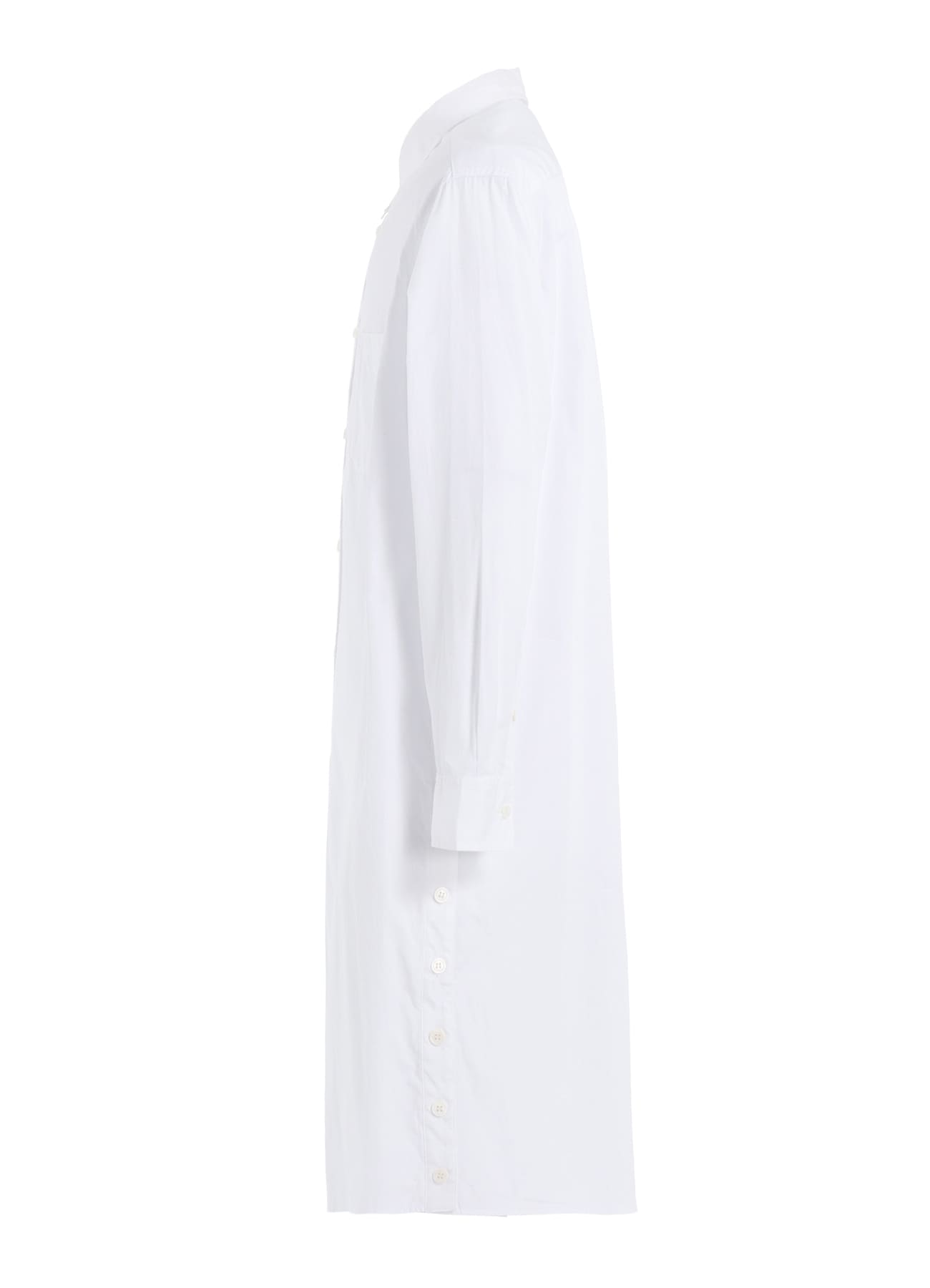 COTTON BROAD BUTTON SLITS LONG SHIRT